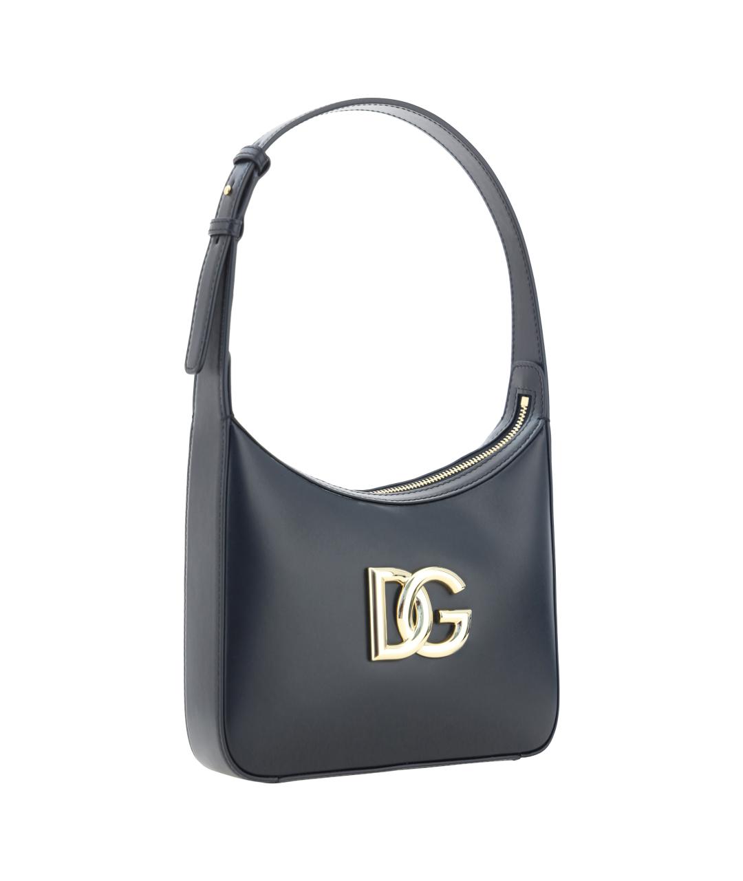 DOLCE&GABBANA Черная кожаная сумка через плечо, фото 2