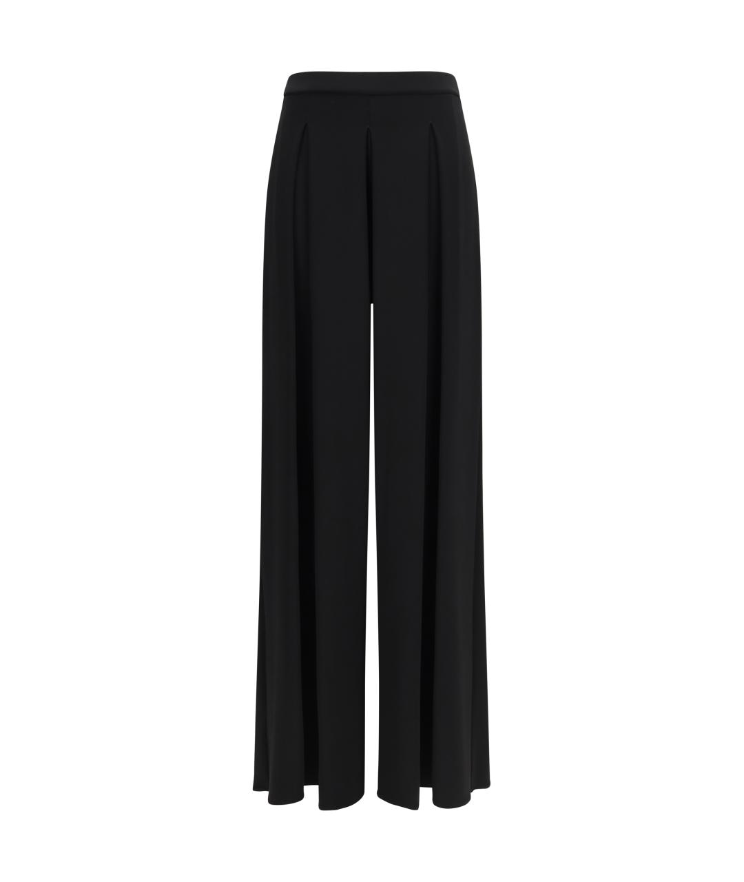 MAX MARA Черные вискозные прямые брюки, фото 1