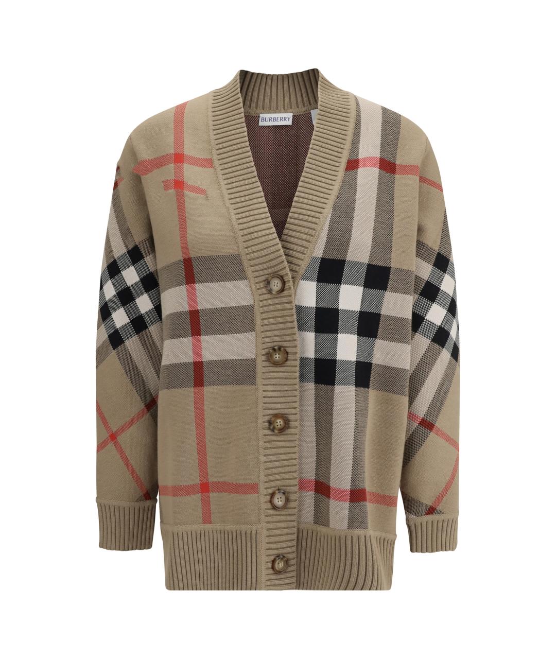 BURBERRY Мульти шерстяной кардиган, фото 1