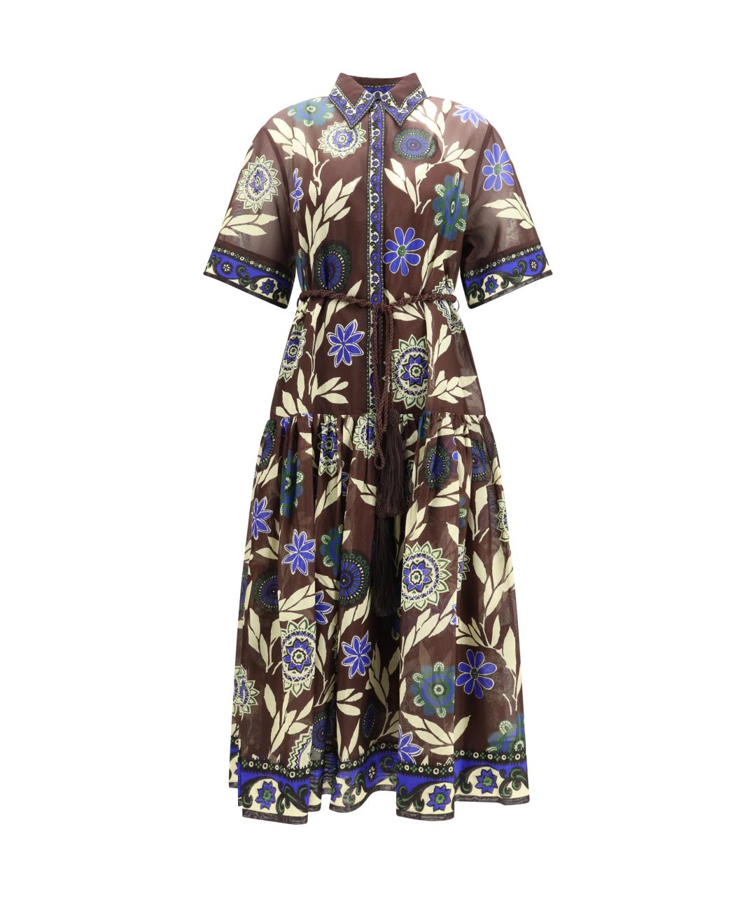 Alemais Коричневое хлопковое повседневное платье, фото 1