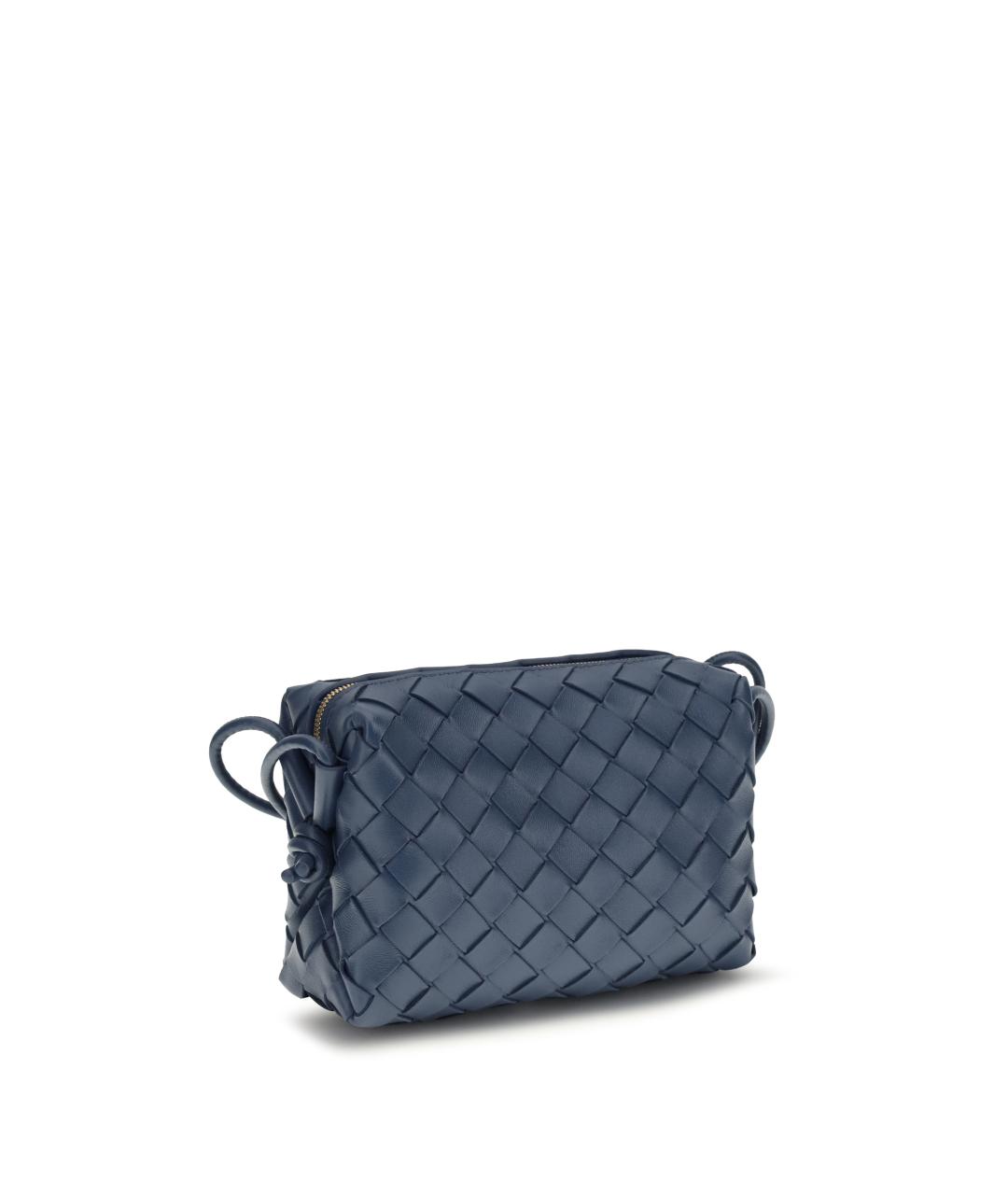 BOTTEGA VENETA Синяя кожаная сумка через плечо, фото 2