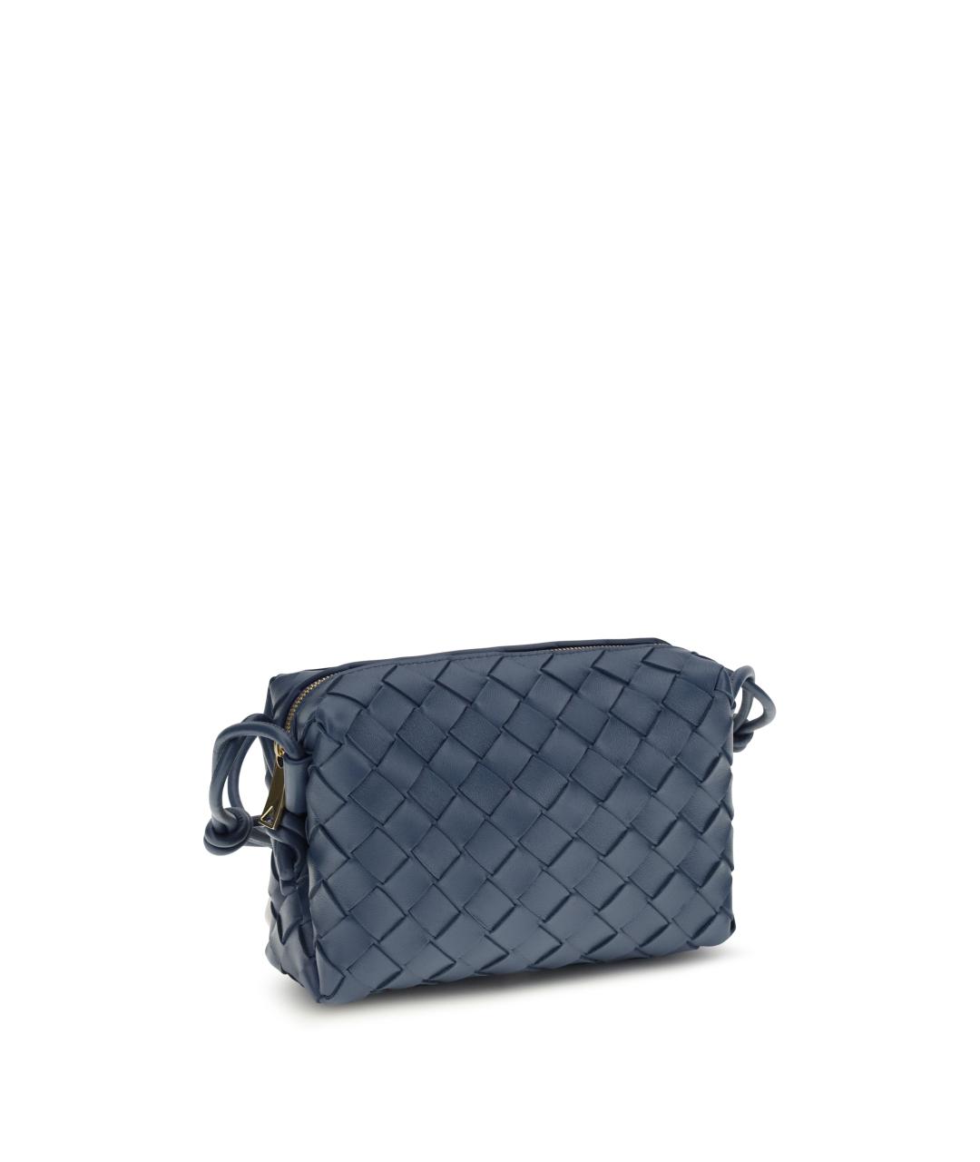 BOTTEGA VENETA Синяя кожаная сумка через плечо, фото 3