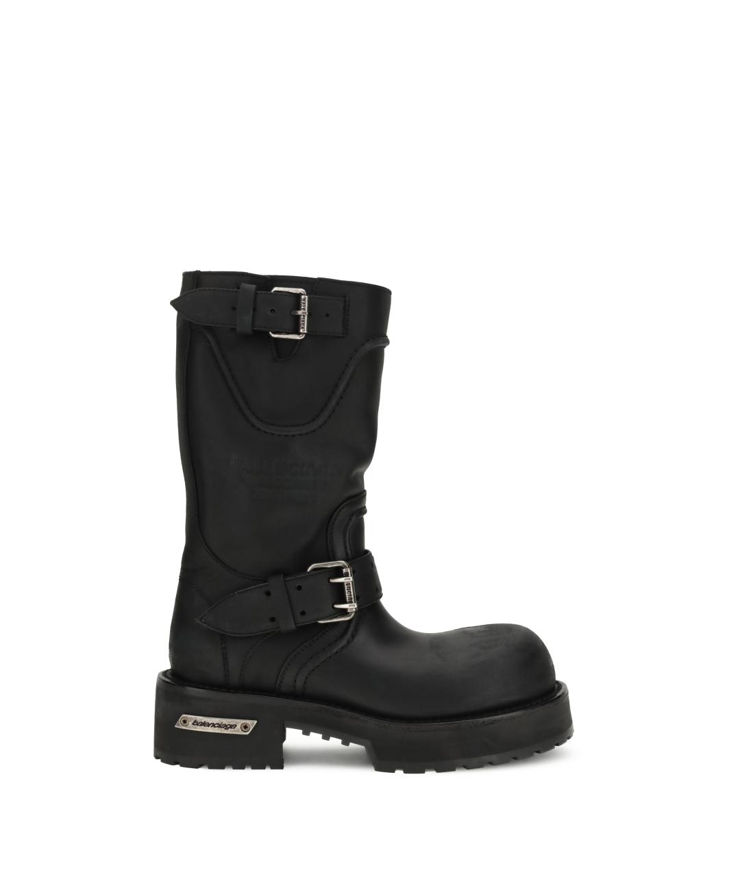 BALENCIAGA Черные кожаные ботинки, фото 1