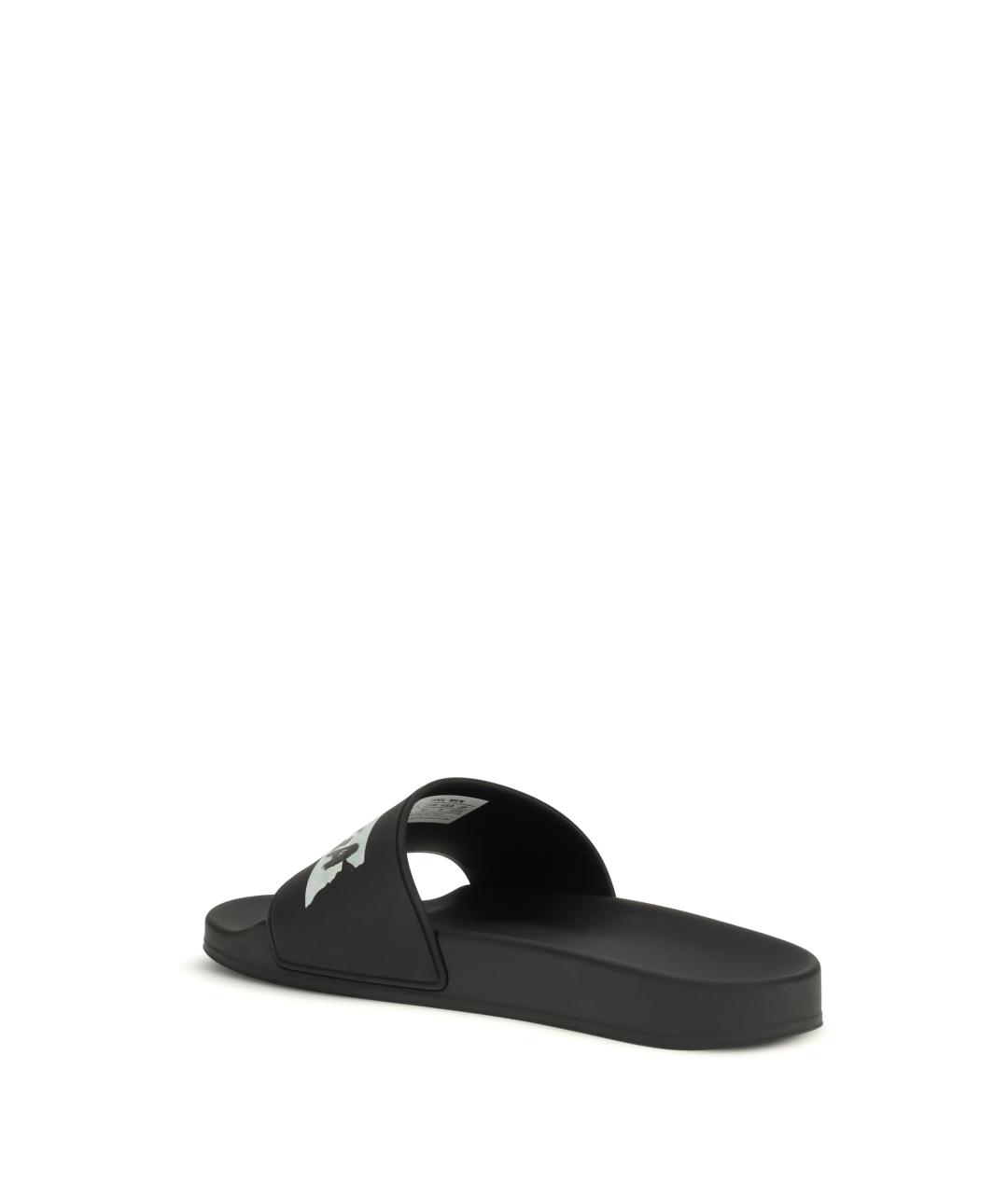 BALENCIAGA Черные резиновые шлепанцы, фото 3