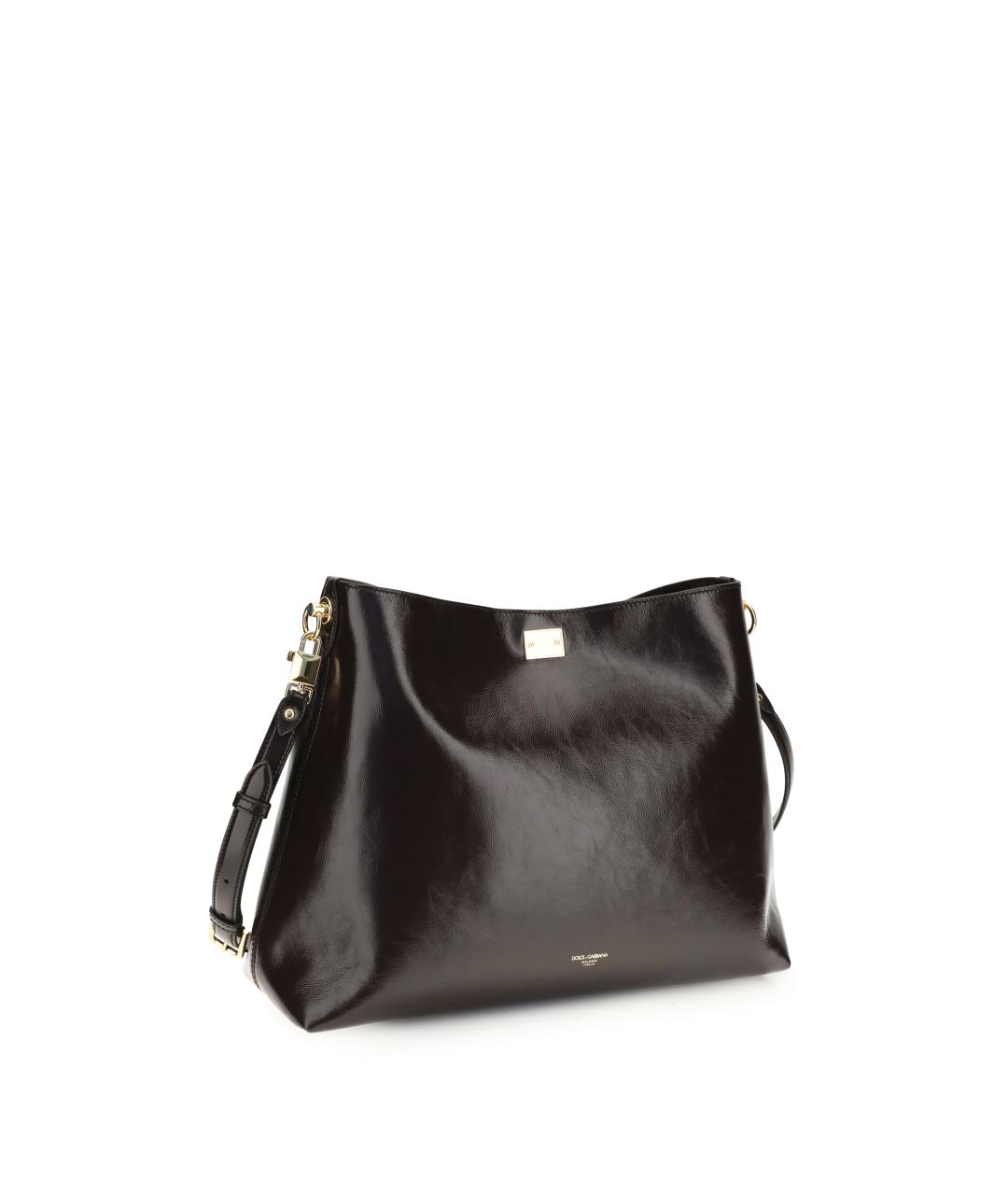 DOLCE&GABBANA Коричневая кожаная сумка через плечо, фото 2