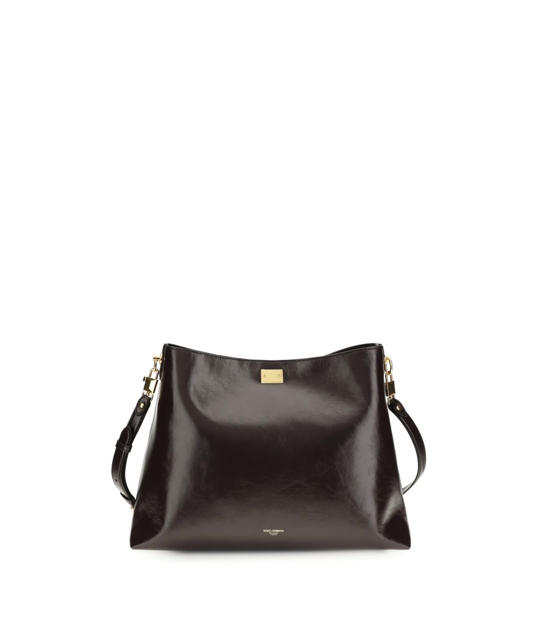 DOLCE&GABBANA Коричневая кожаная сумка через плечо, фото 1