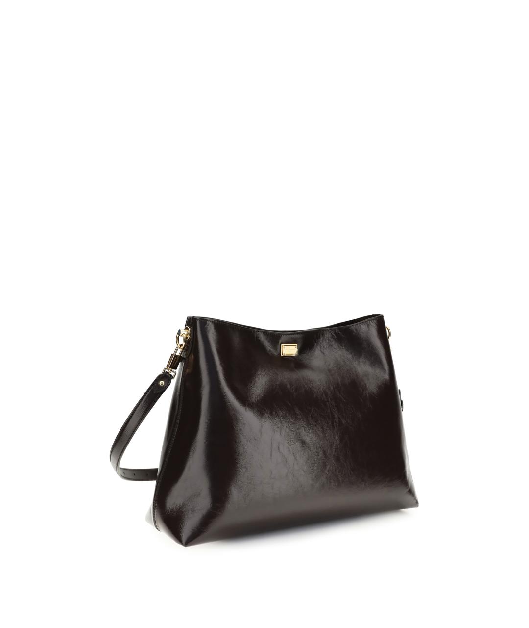 DOLCE&GABBANA Коричневая кожаная сумка через плечо, фото 3