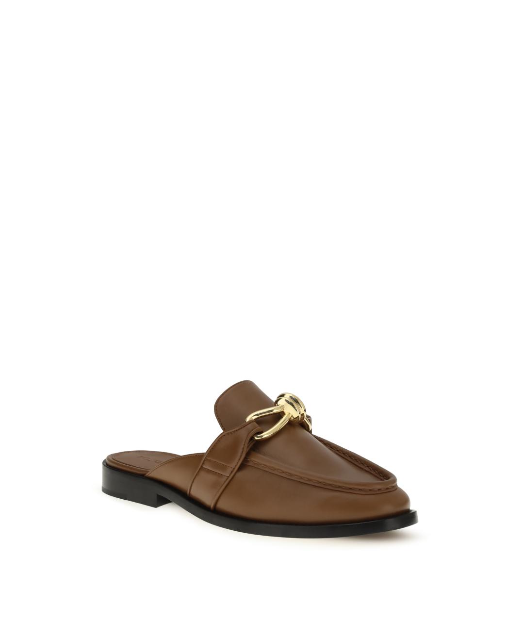 BOTTEGA VENETA Коричневые кожаные мюли, фото 2