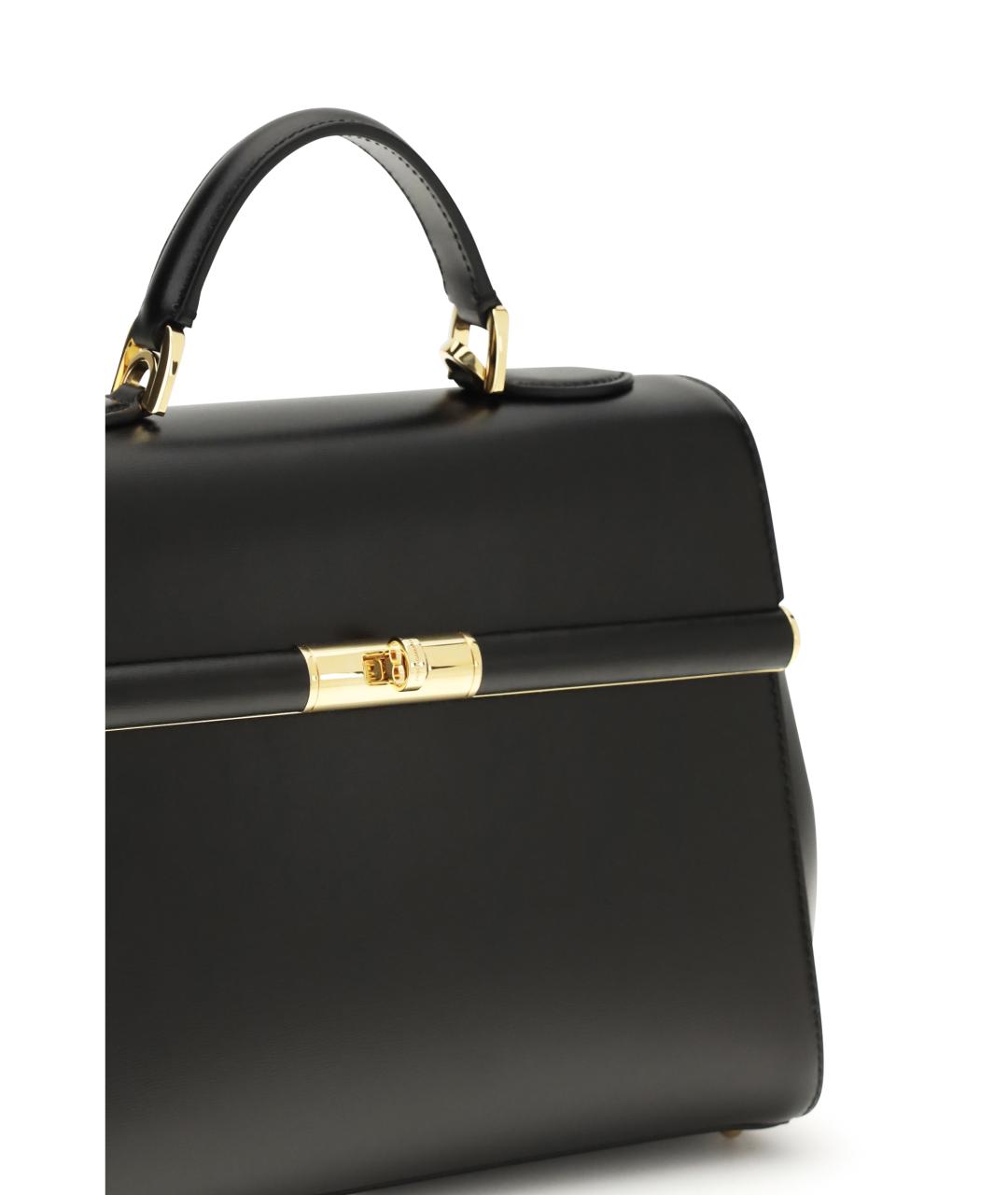 DOLCE&GABBANA Черная кожаная сумка тоут, фото 4