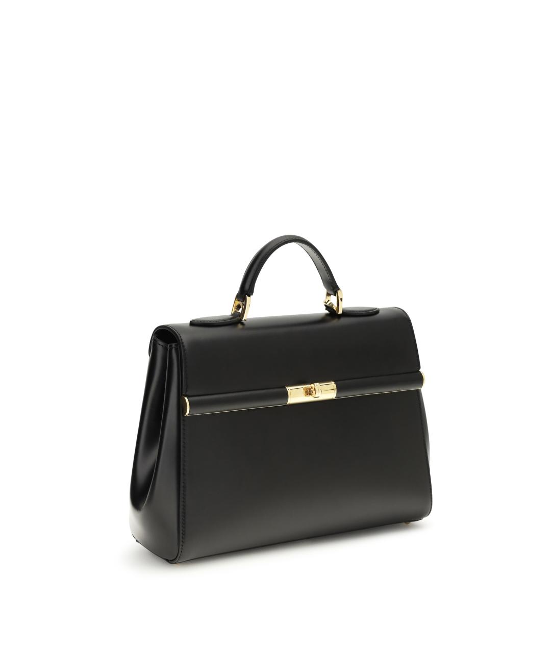 DOLCE&GABBANA Черная кожаная сумка тоут, фото 2