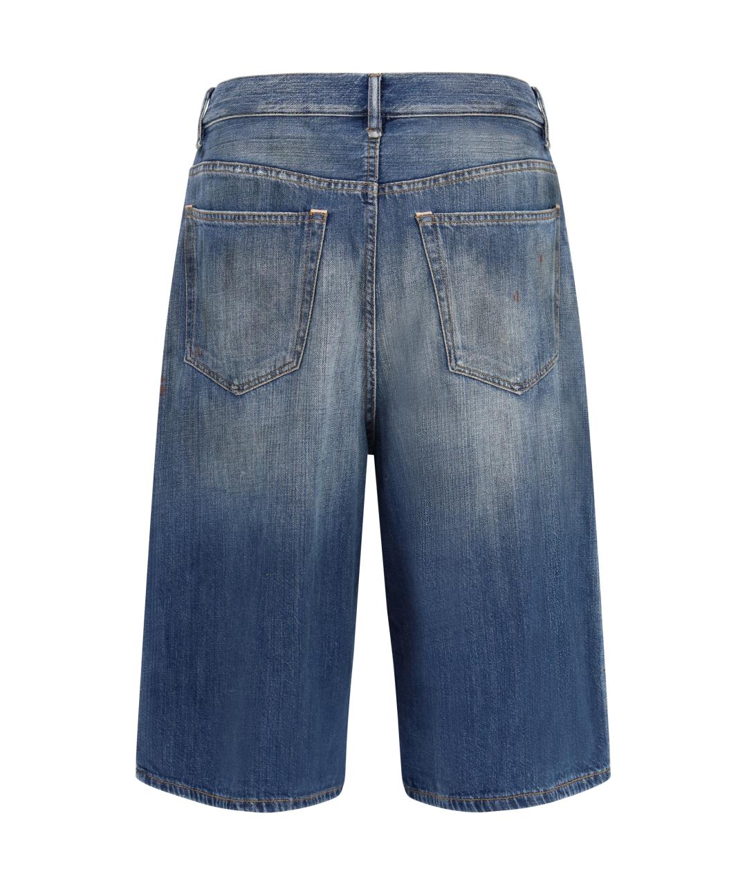 ACNE STUDIOS Синие хлопковые шорты, фото 2