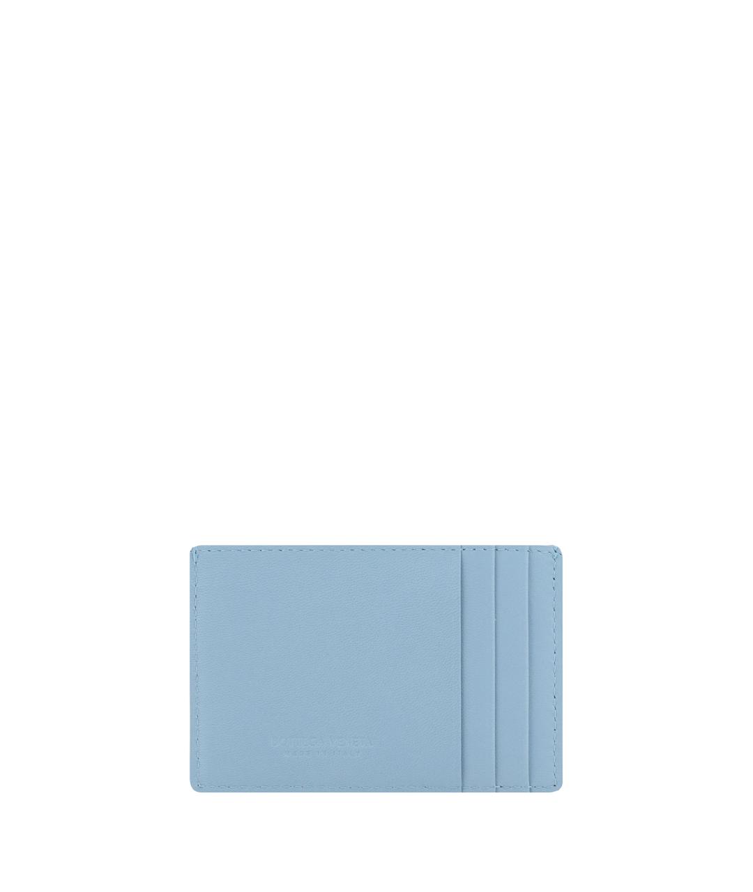 BOTTEGA VENETA Голубой кожаный кардхолдер, фото 2