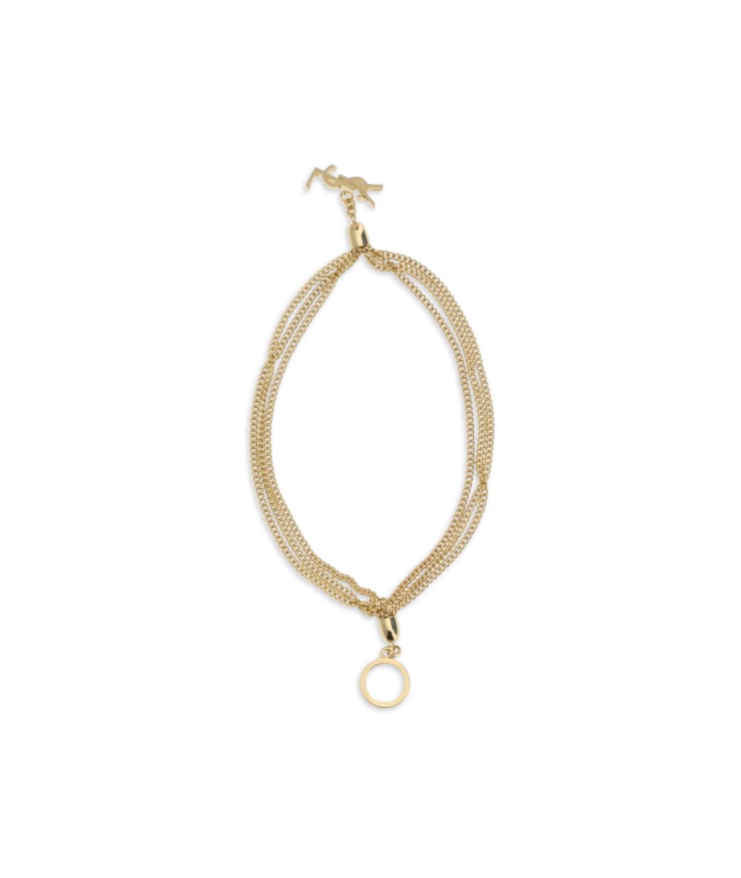 SAINT LAURENT Золотой латунный браслет, фото 3