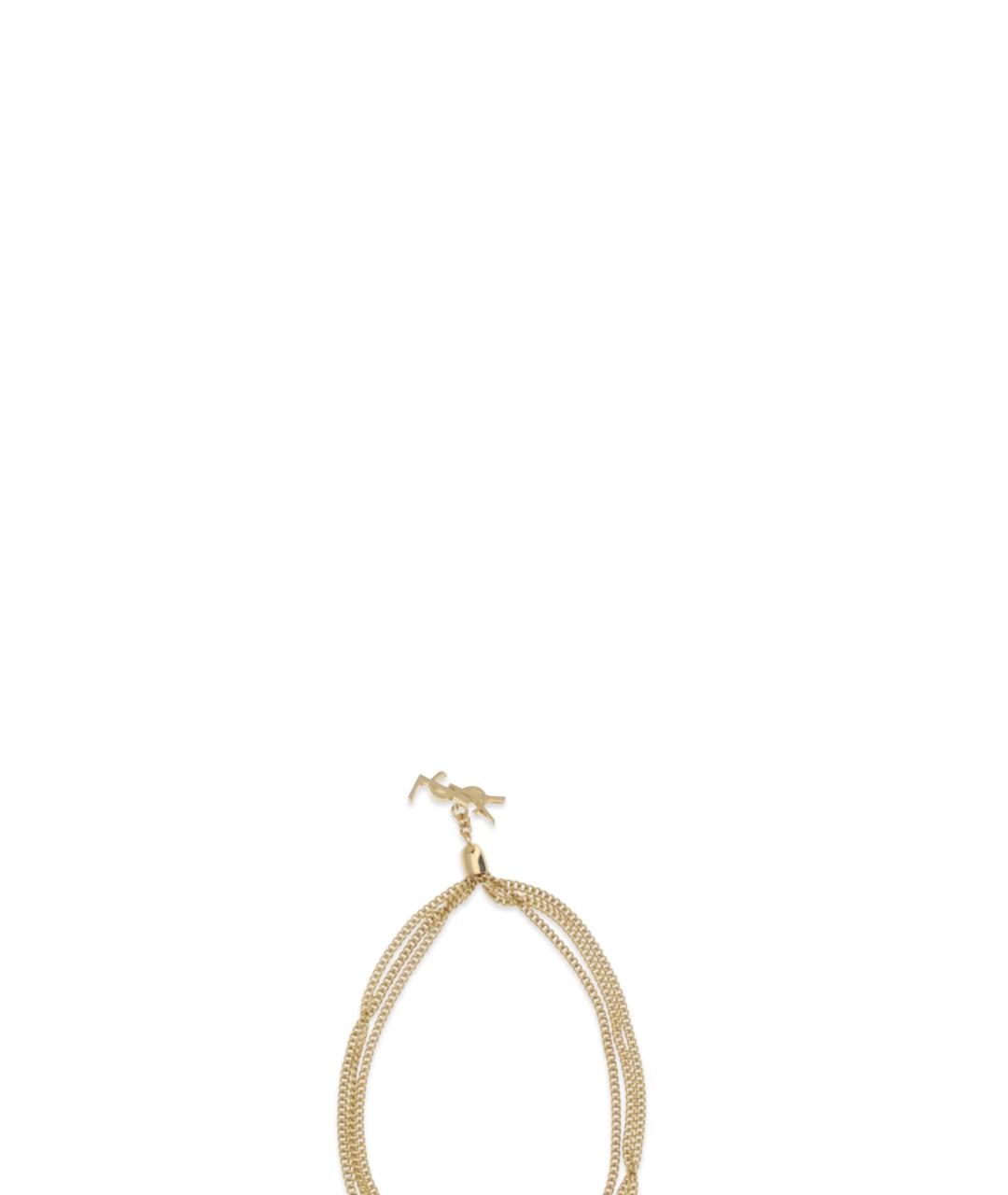 SAINT LAURENT Золотой латунный браслет, фото 4