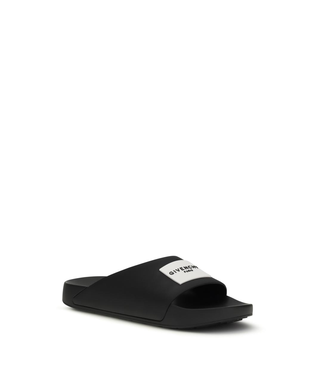 GIVENCHY Черные резиновые шлепанцы, фото 2