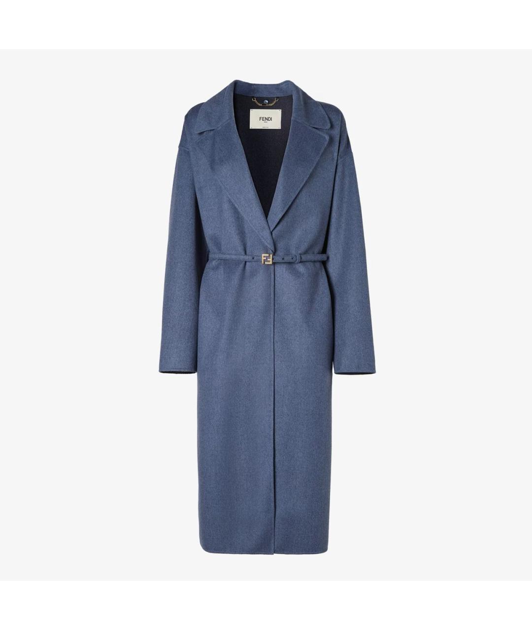FENDI Синее кашемировое пальто, фото 6