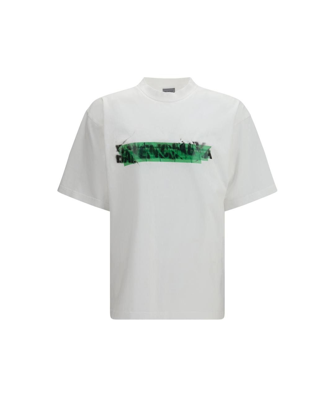 BALENCIAGA Белая хлопковая футболка, фото 1