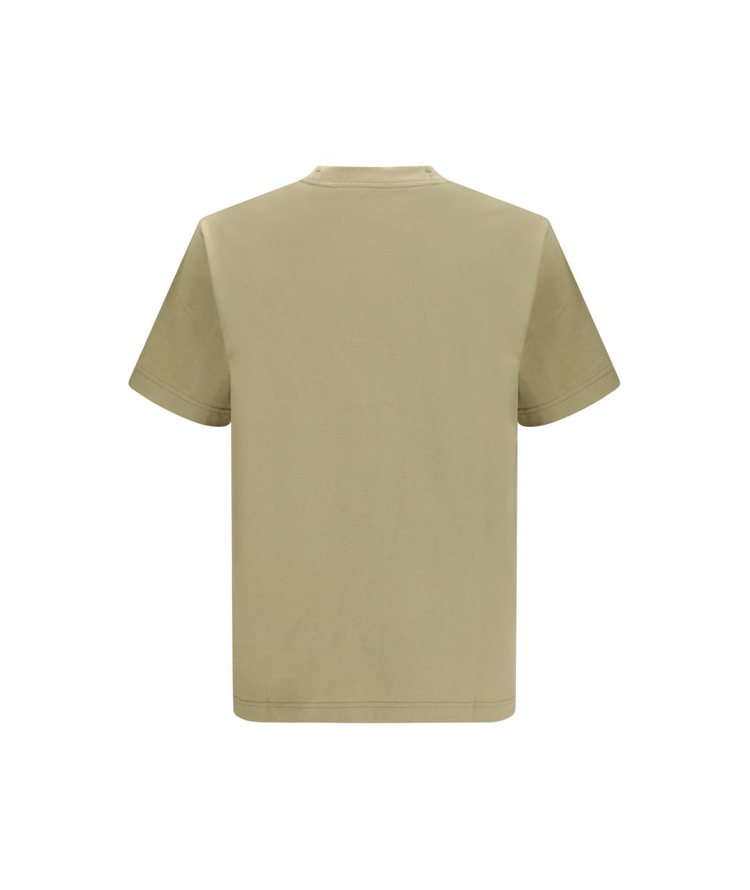 BURBERRY Бежевая хлопковая футболка, фото 2