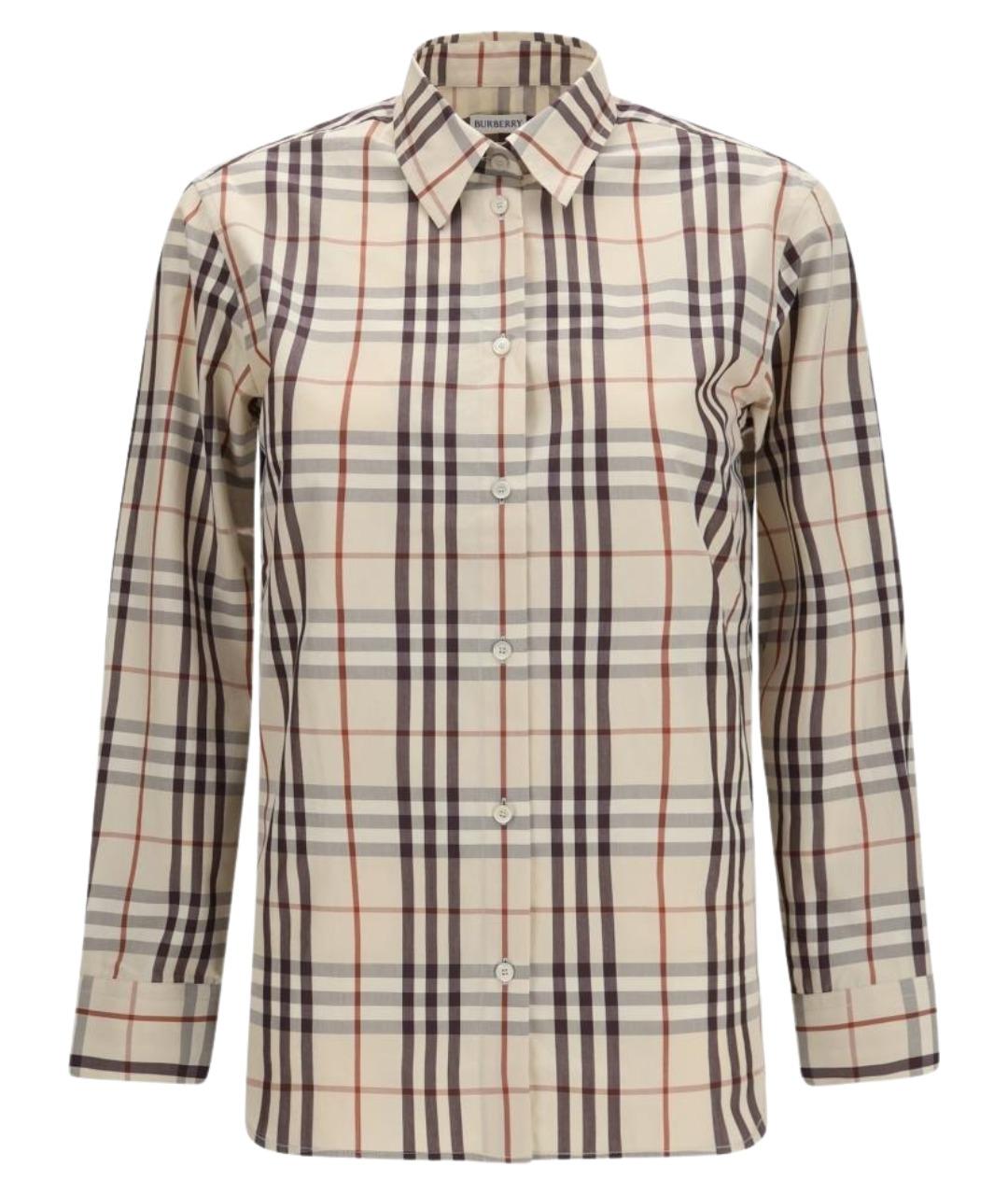 BURBERRY Бежевая хлопковая рубашка, фото 1