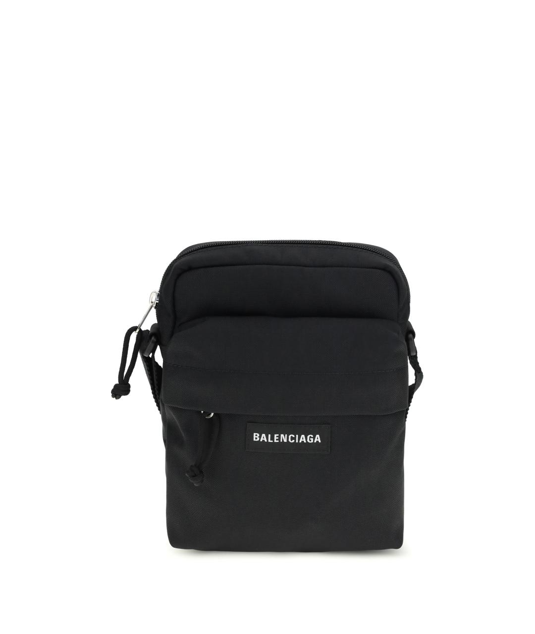 BALENCIAGA Черная тканевая сумка на плечо, фото 1