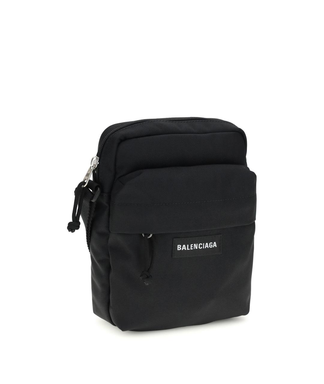 BALENCIAGA Черная тканевая сумка на плечо, фото 2