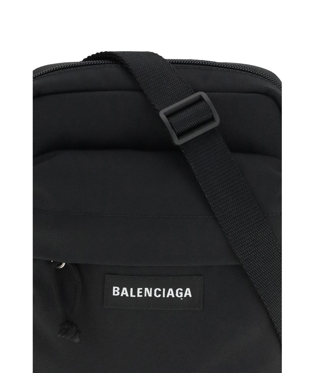 BALENCIAGA Черная тканевая сумка на плечо, фото 4