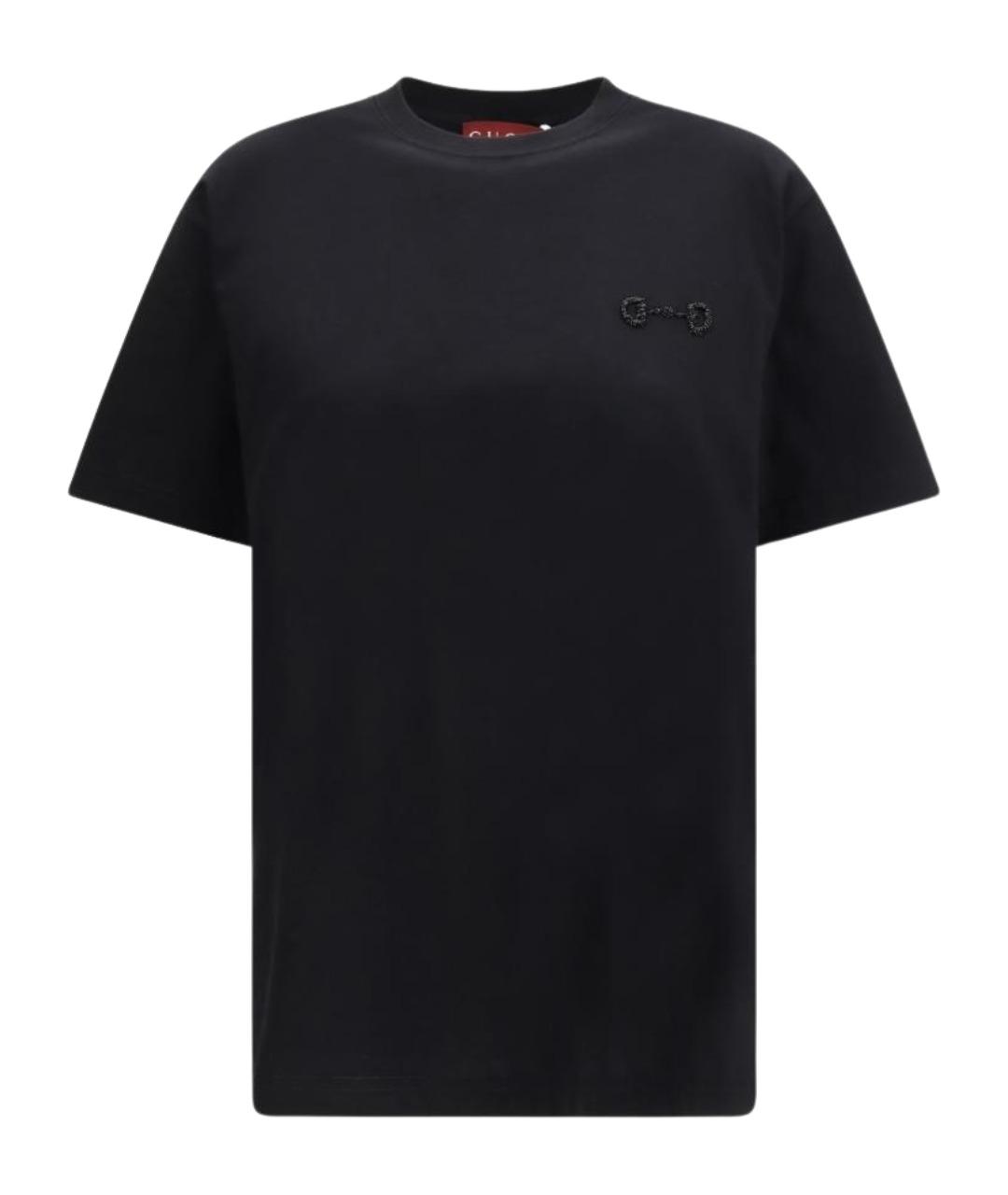 GUCCI Черная хлопковая футболка, фото 1