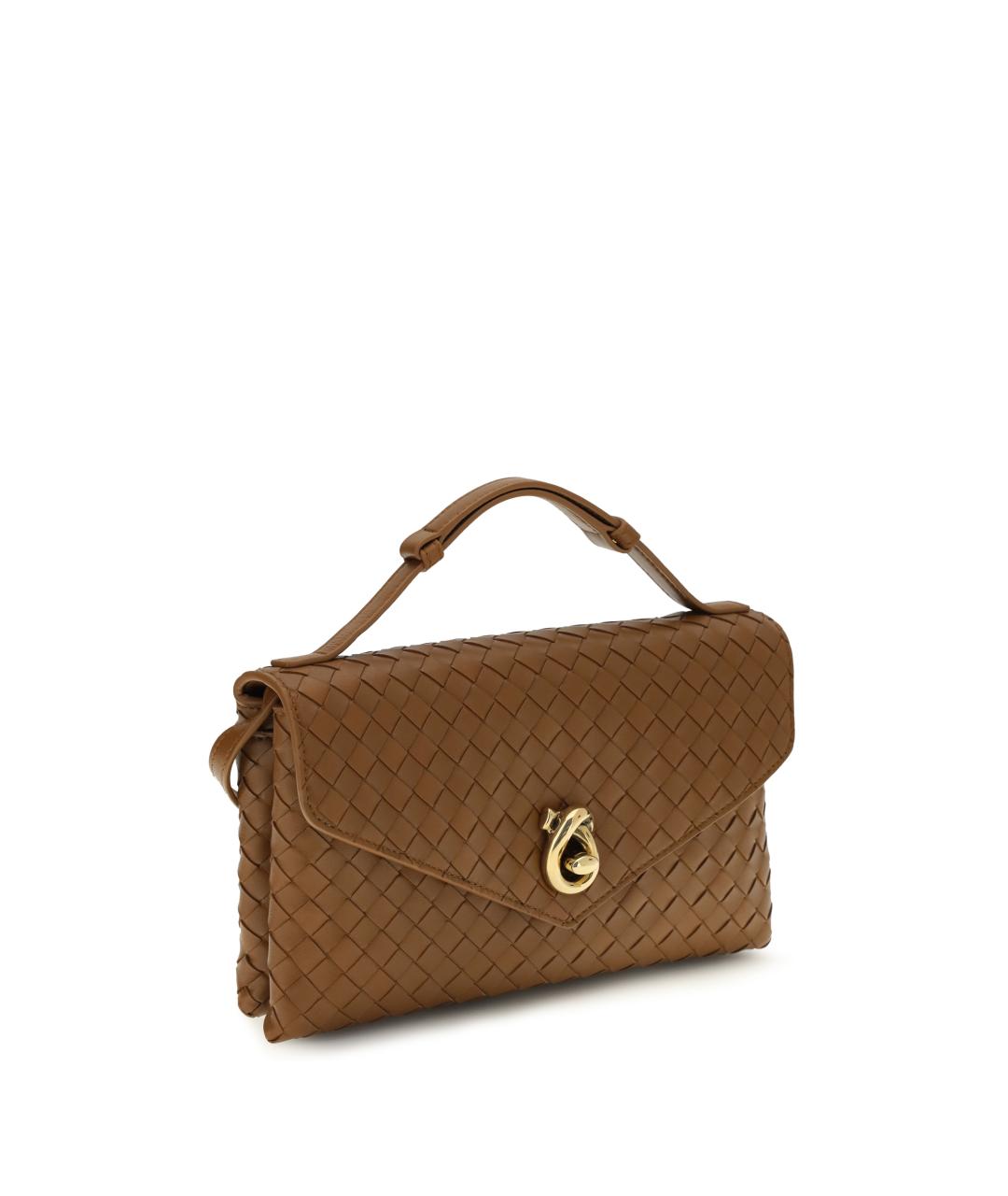 BOTTEGA VENETA Коричневая кожаная сумка через плечо, фото 2