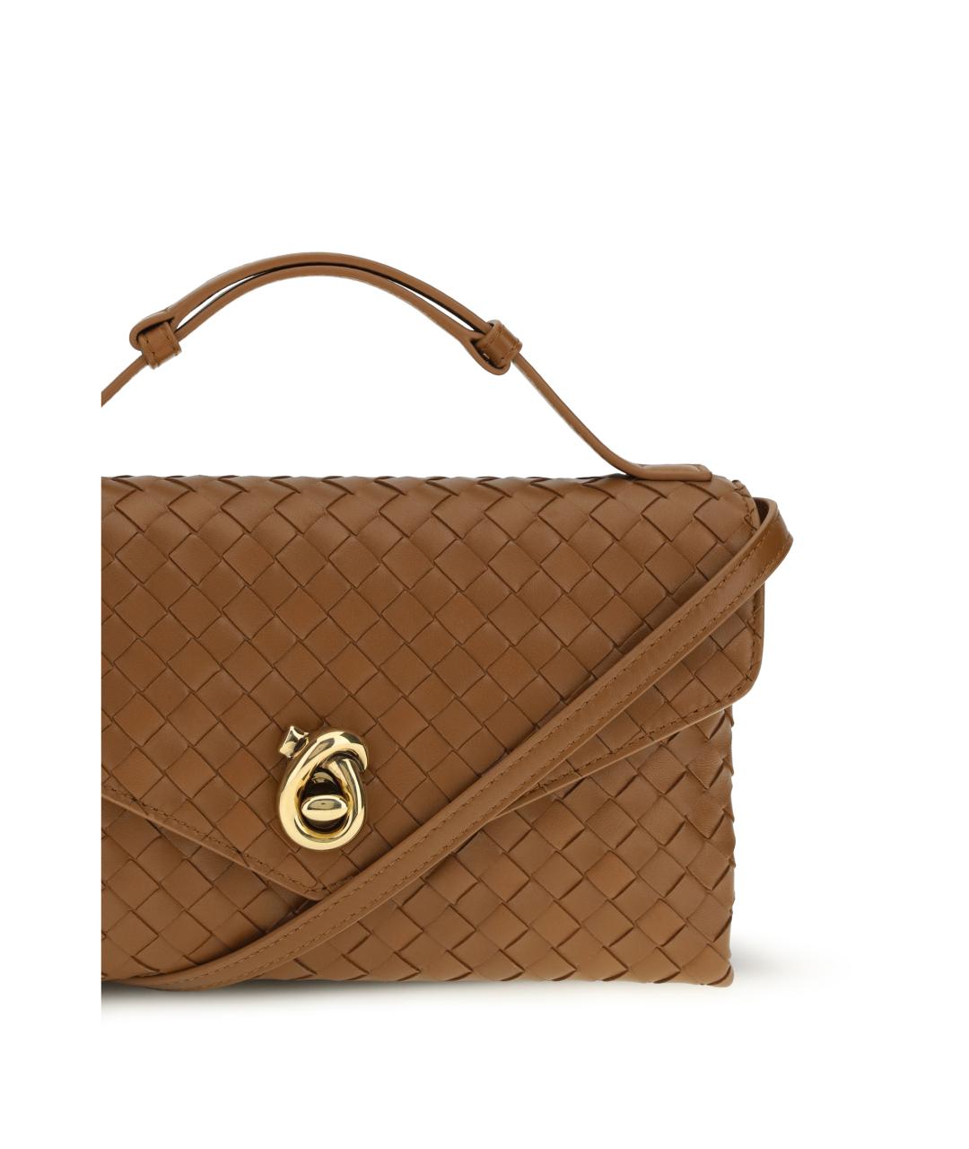 BOTTEGA VENETA Коричневая кожаная сумка через плечо, фото 4