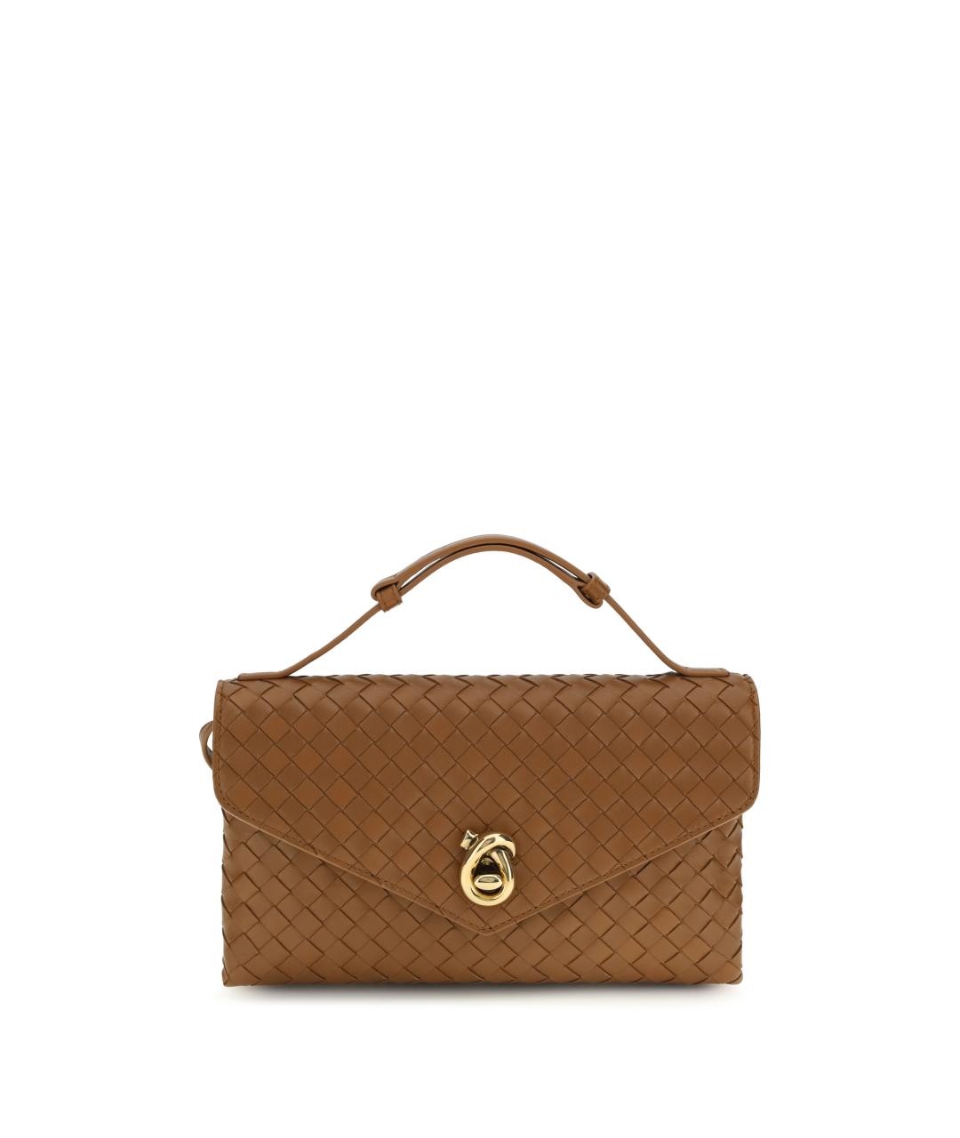 BOTTEGA VENETA Коричневая кожаная сумка через плечо, фото 1