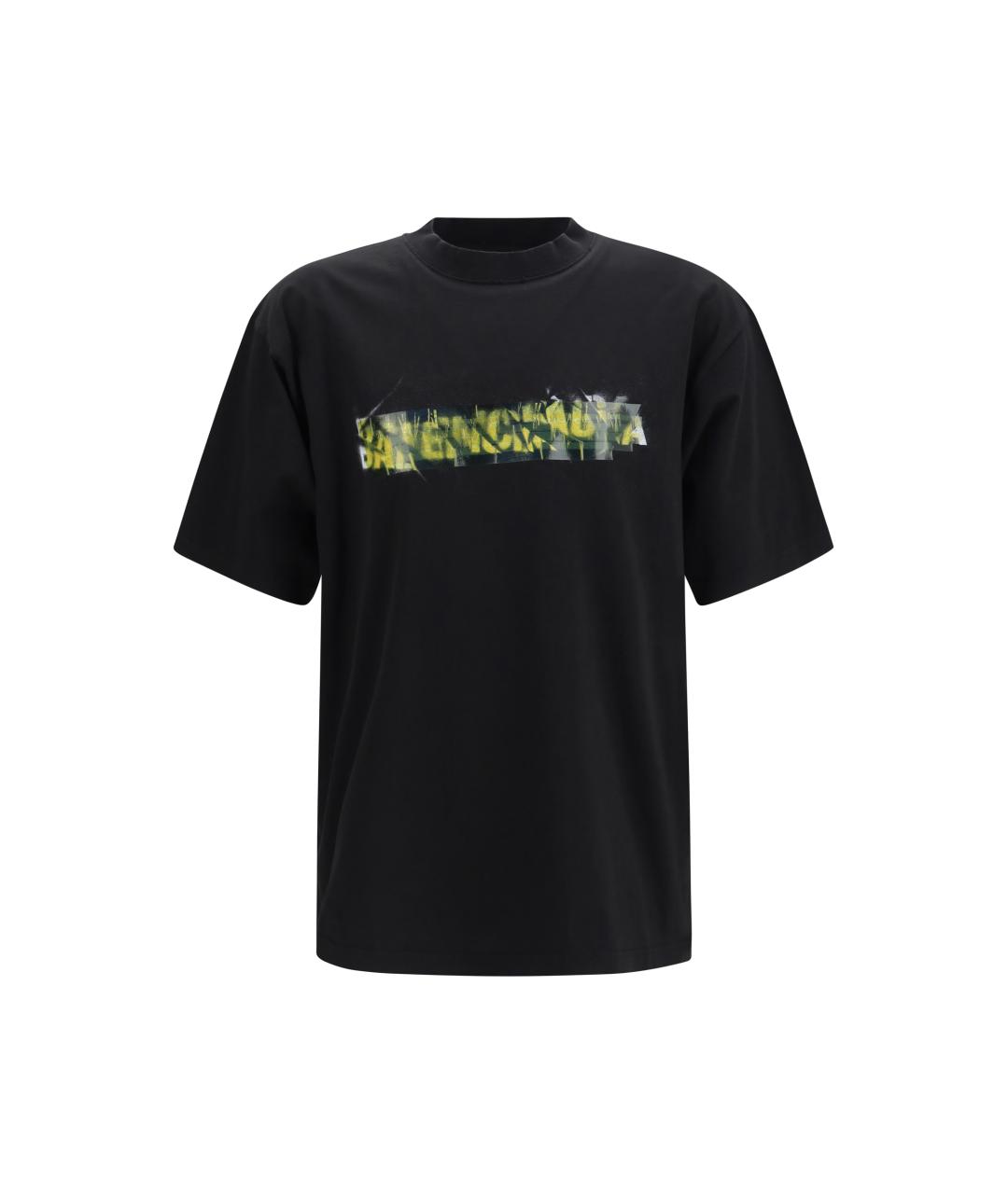 BALENCIAGA Черная хлопковая футболка, фото 4