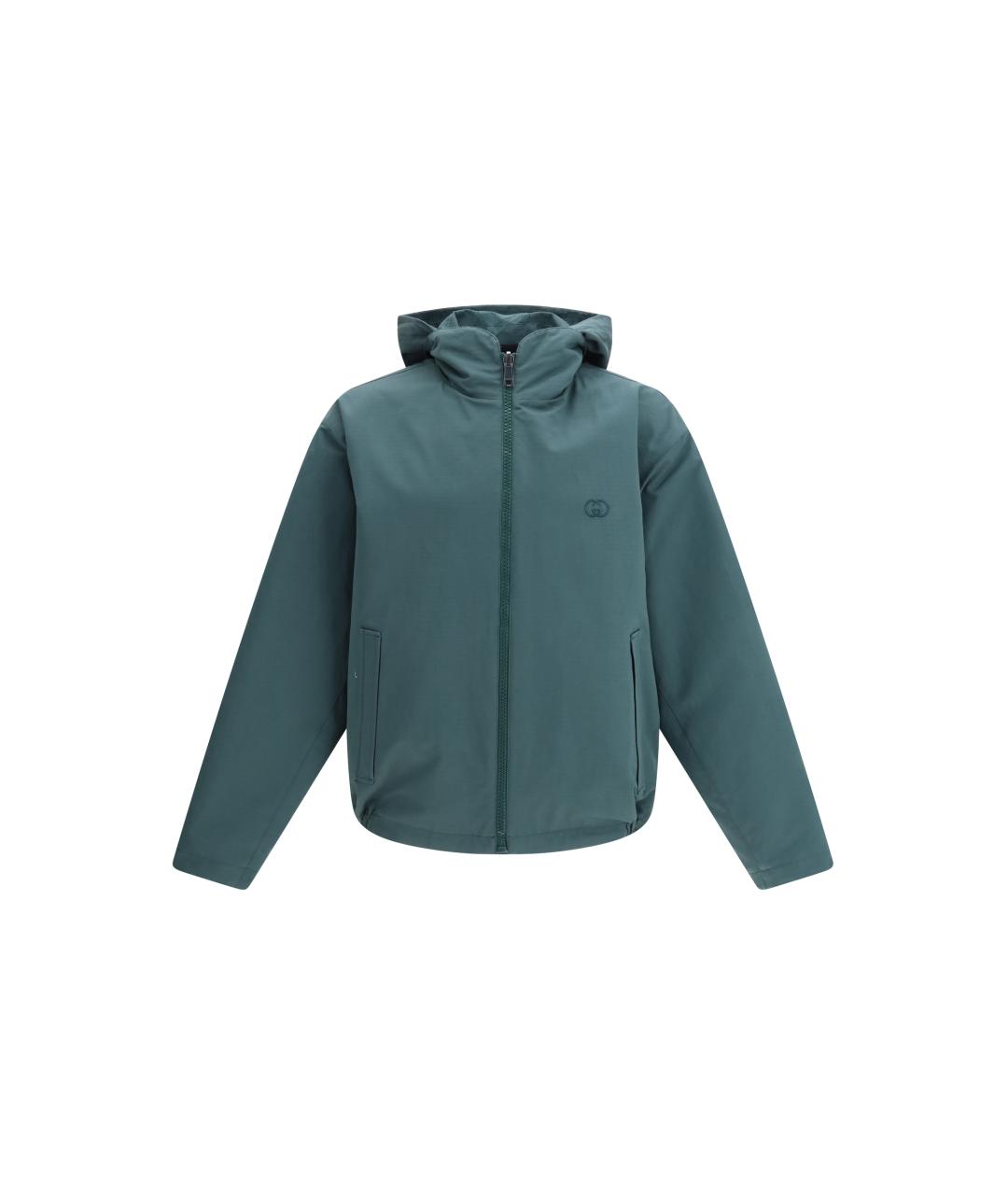 GUCCI Зеленая полиэстеровая куртка, фото 1