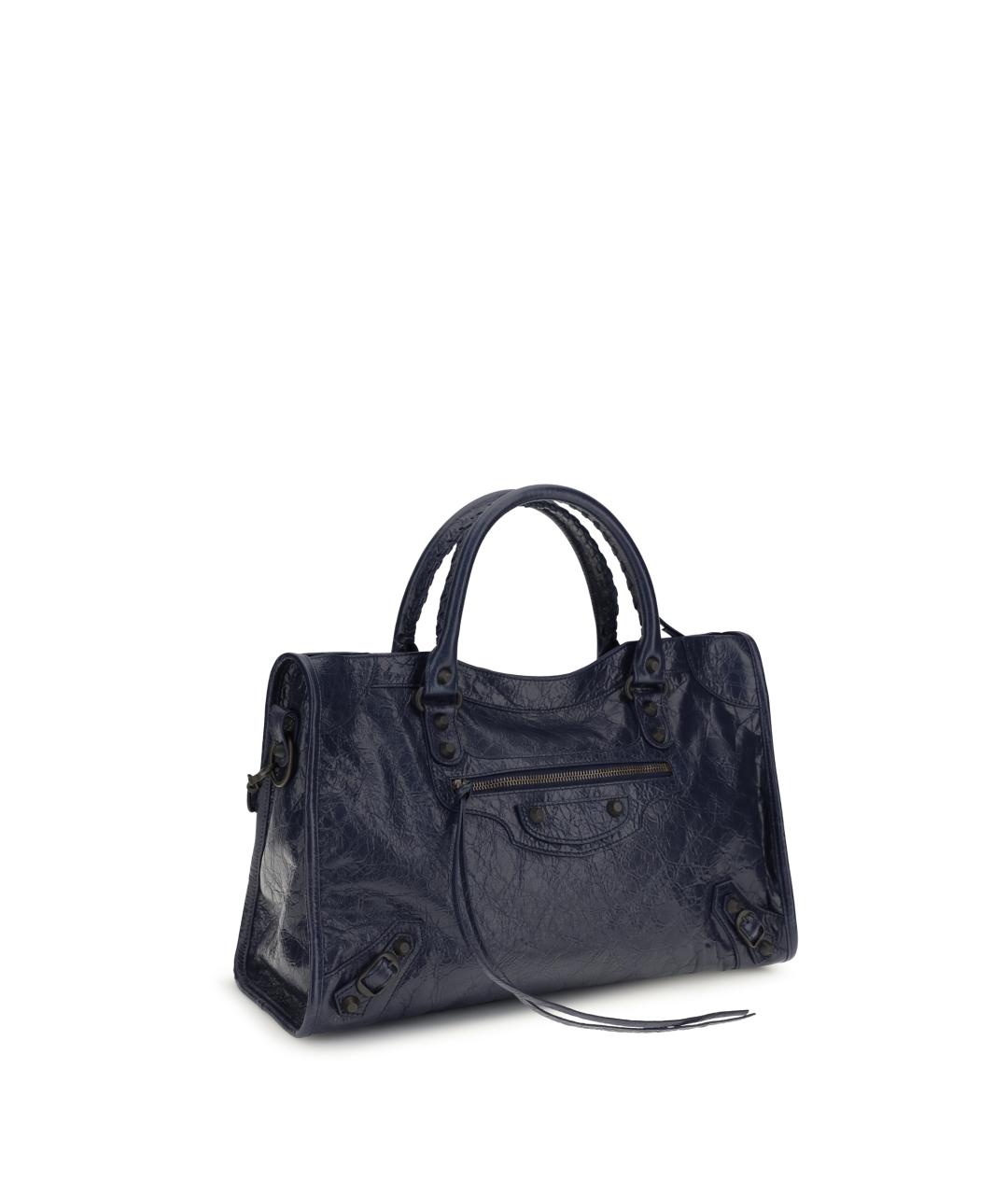 BALENCIAGA Черная кожаная сумка тоут, фото 2