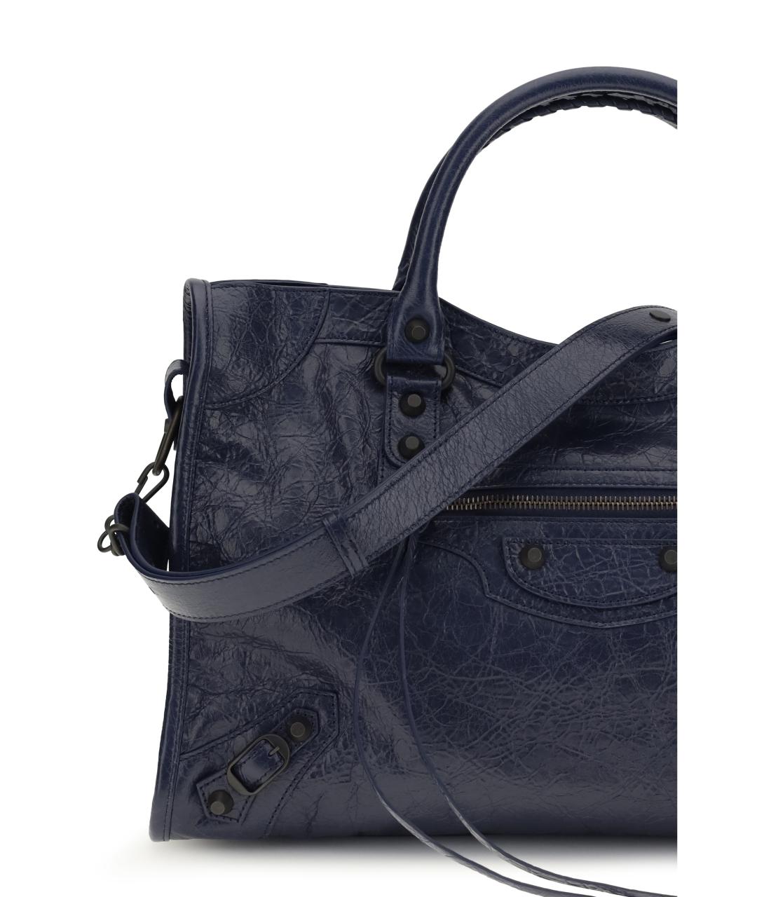 BALENCIAGA Черная кожаная сумка тоут, фото 4