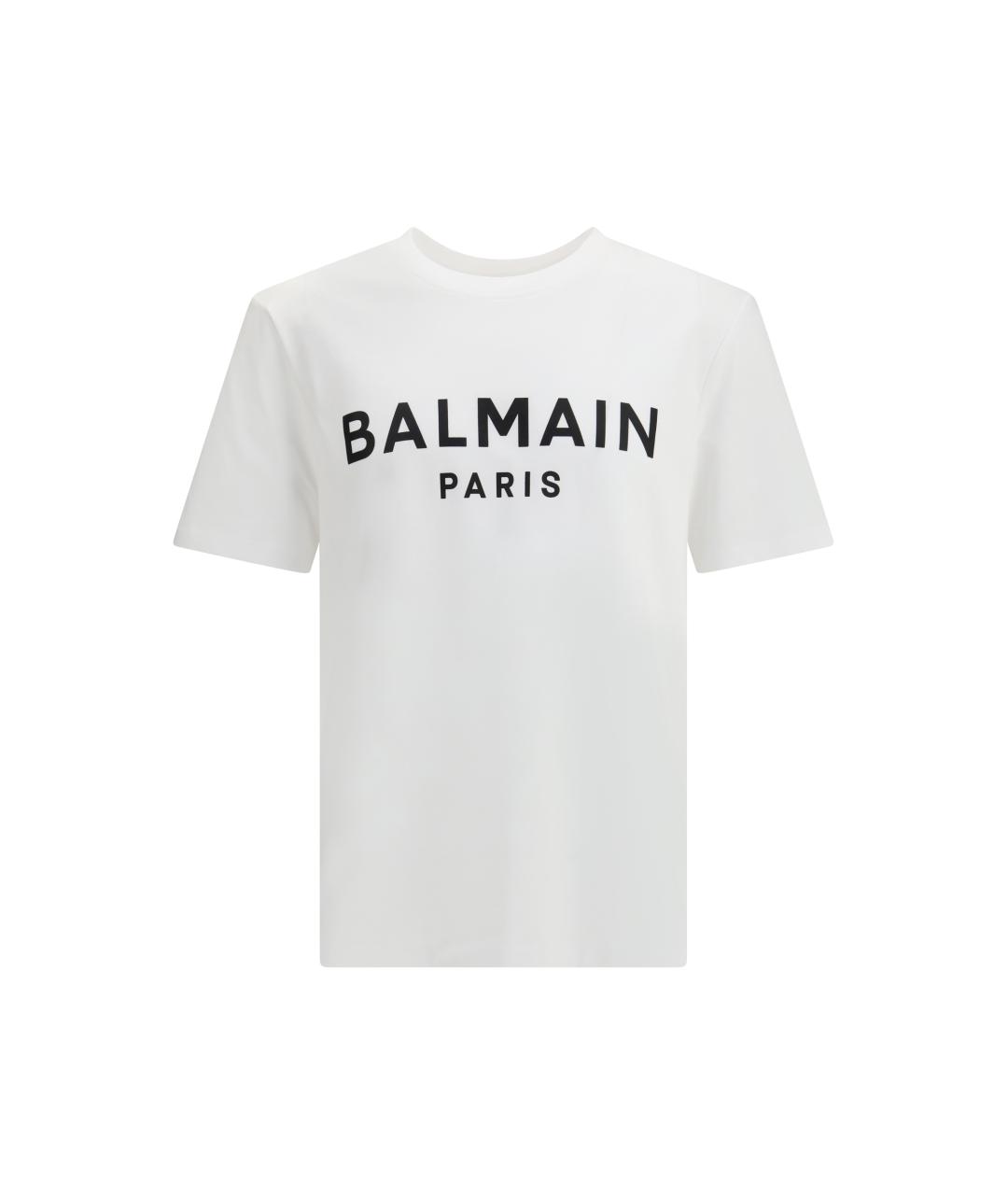 BALMAIN Белая хлопковая футболка, фото 1