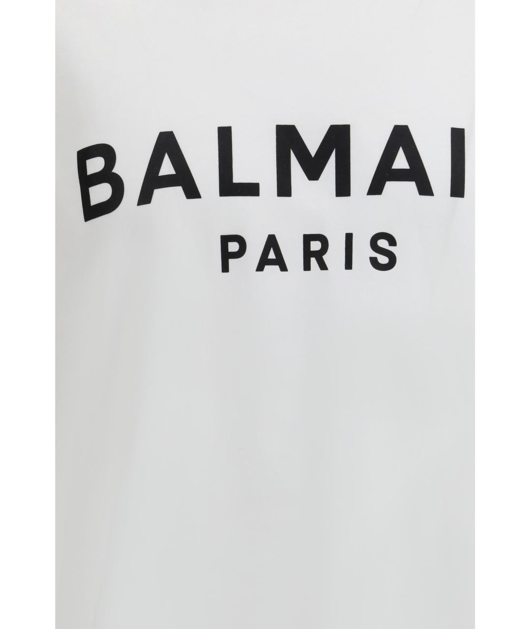 BALMAIN Белая хлопковая футболка, фото 3