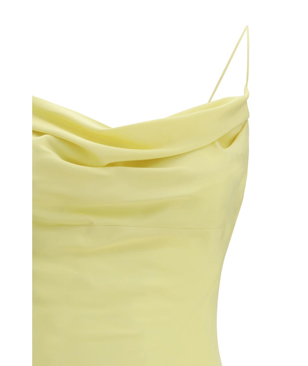 BALMAIN Желтое шелковое вечернее платье, фото 3
