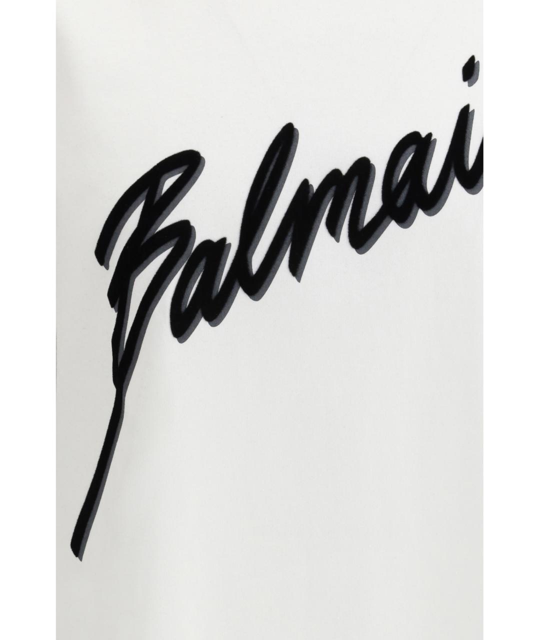 BALMAIN Белая хлопковая футболка, фото 3