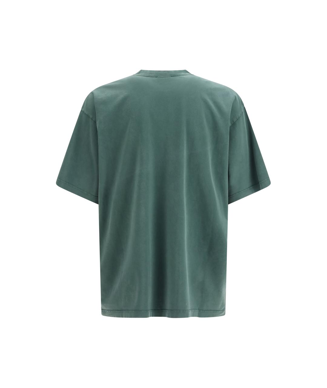 BALENCIAGA Зеленая хлопковая футболка, фото 2