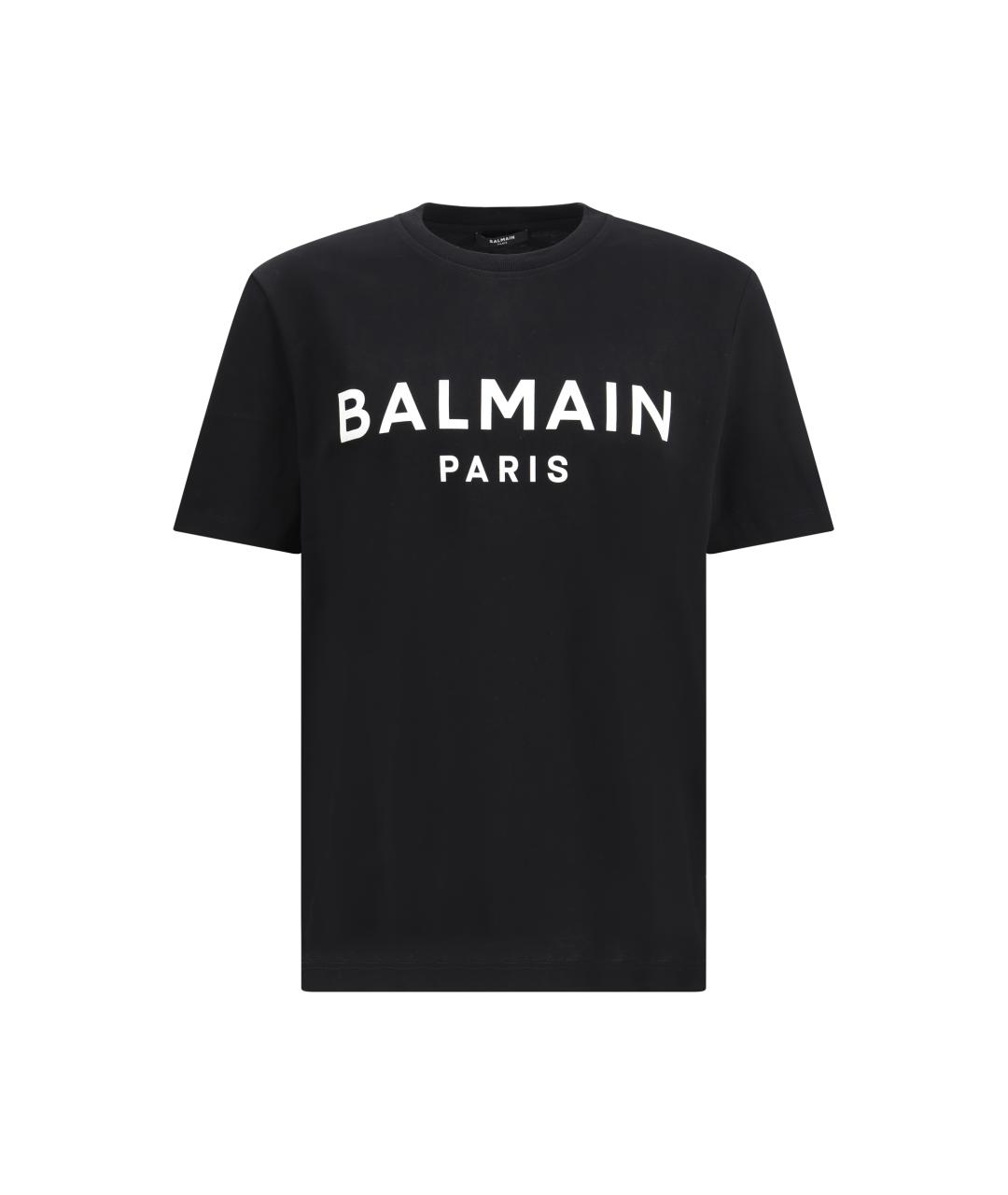 BALMAIN Черная хлопковая футболка, фото 4