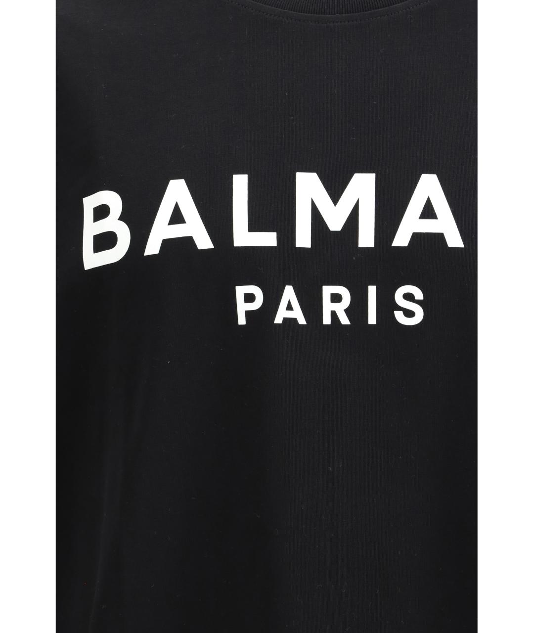 BALMAIN Черная хлопковая футболка, фото 3