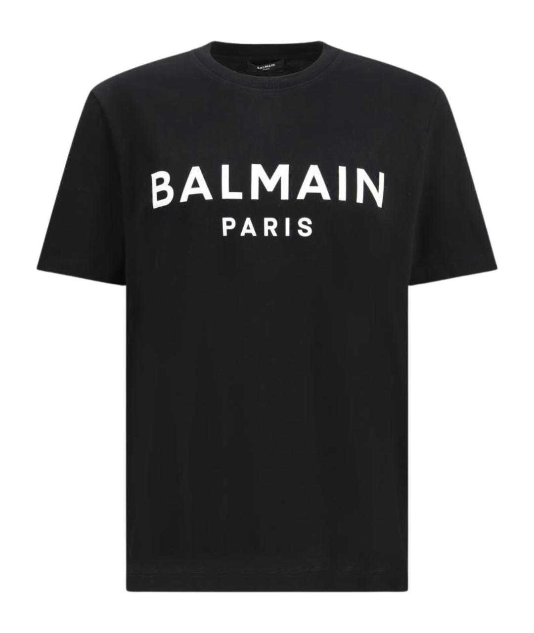 BALMAIN Черная хлопковая футболка, фото 1