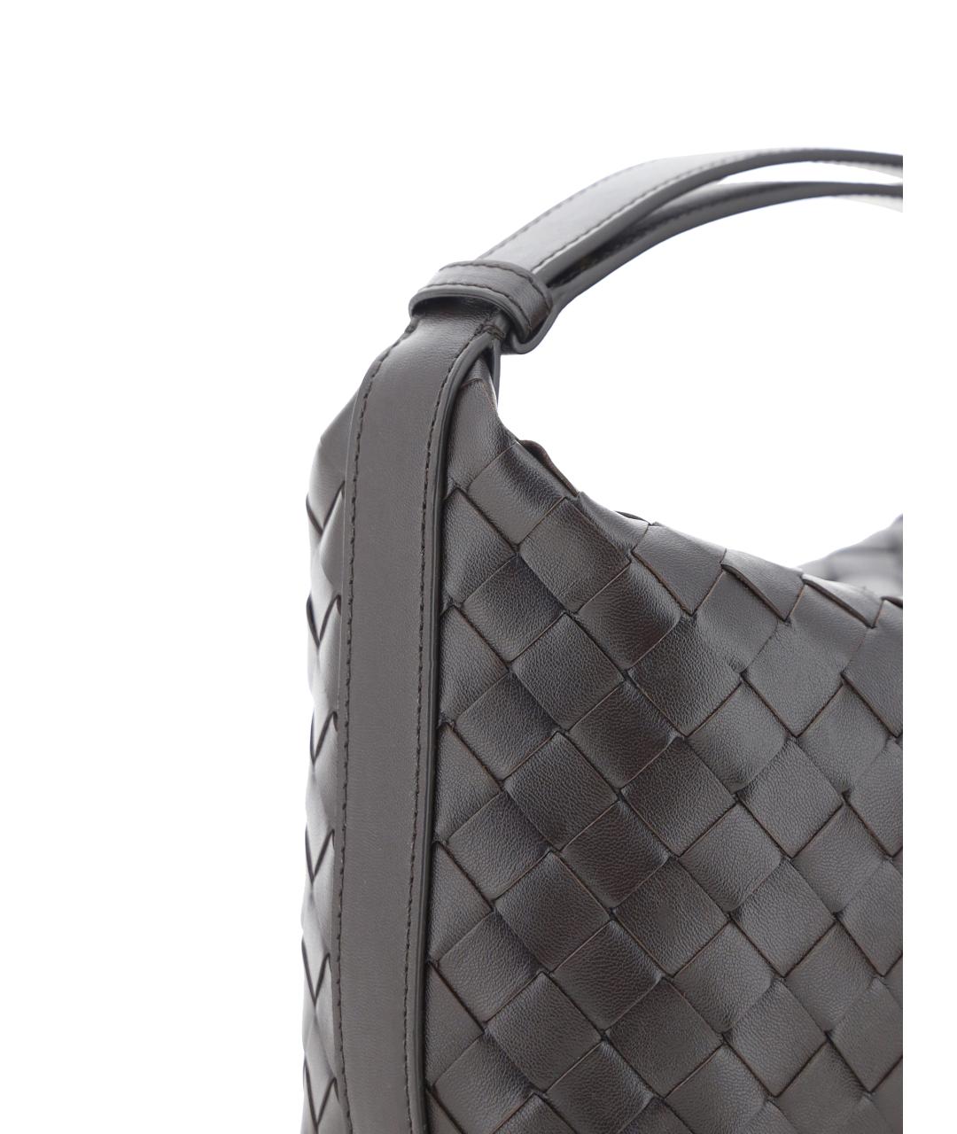 BOTTEGA VENETA Коричневая кожаная сумка с короткими ручками, фото 4