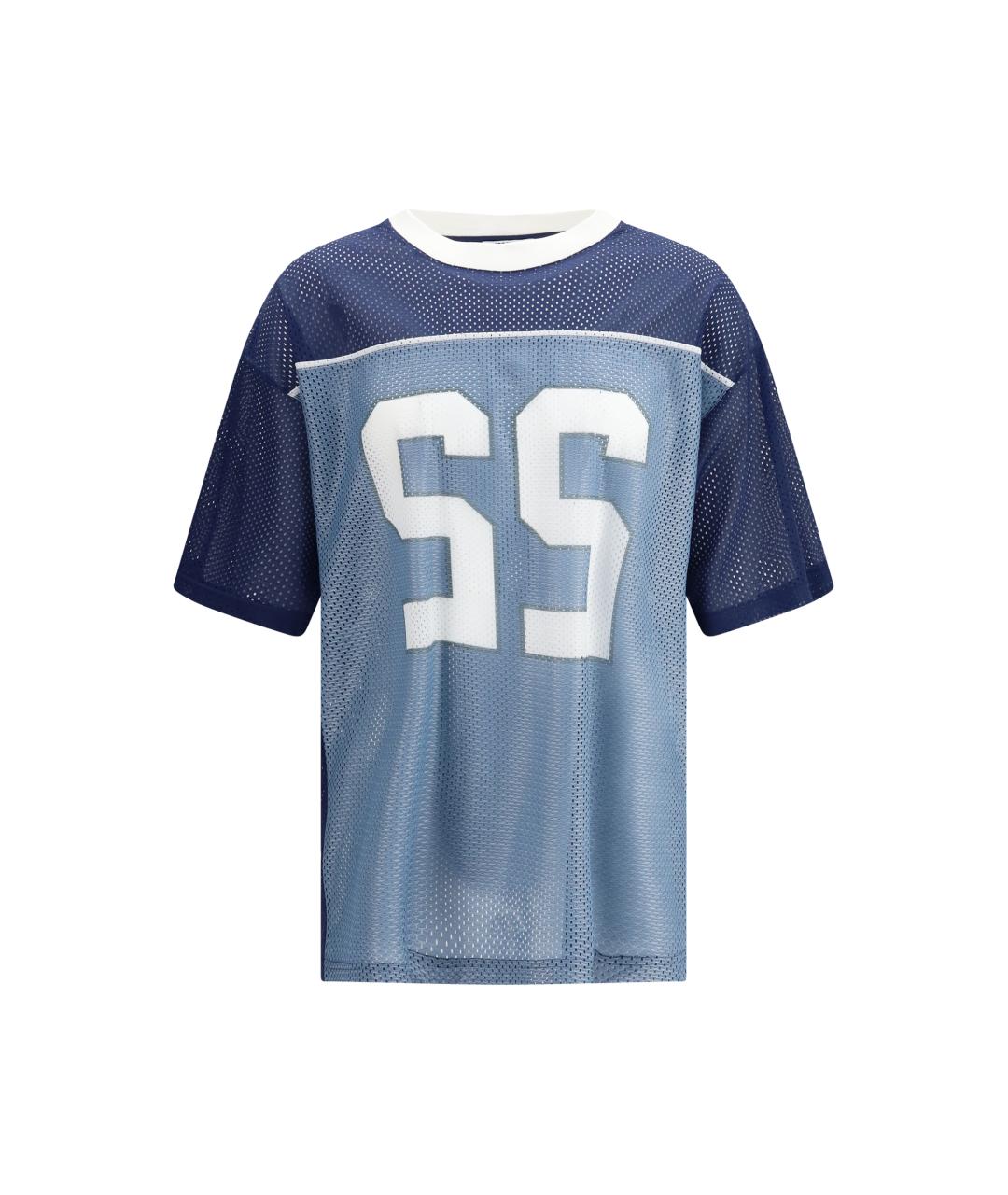 MOSCHINO Синяя синтетическая футболка, фото 1