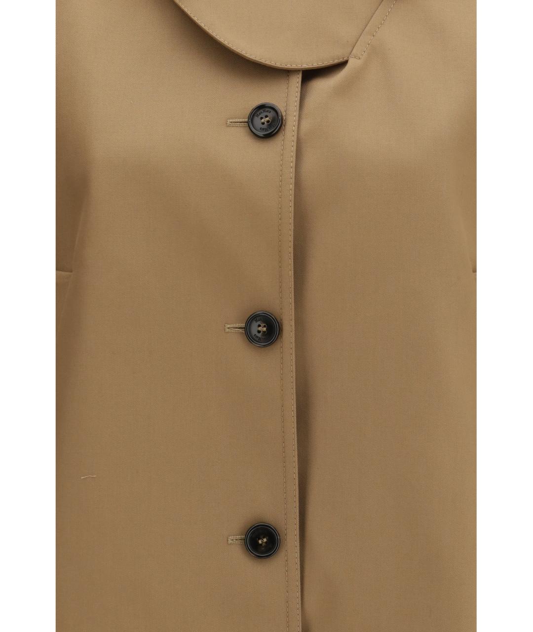 MAX MARA Бежевый хлопковый тренч/плащ, фото 3