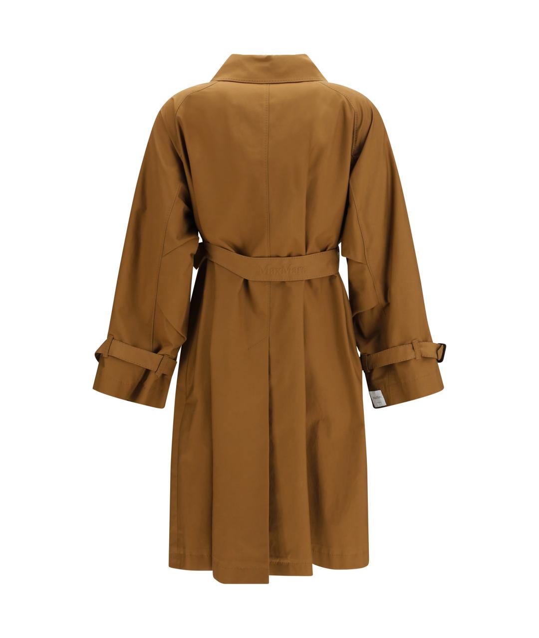 MAX MARA Коричневый хлопковый тренч/плащ, фото 2