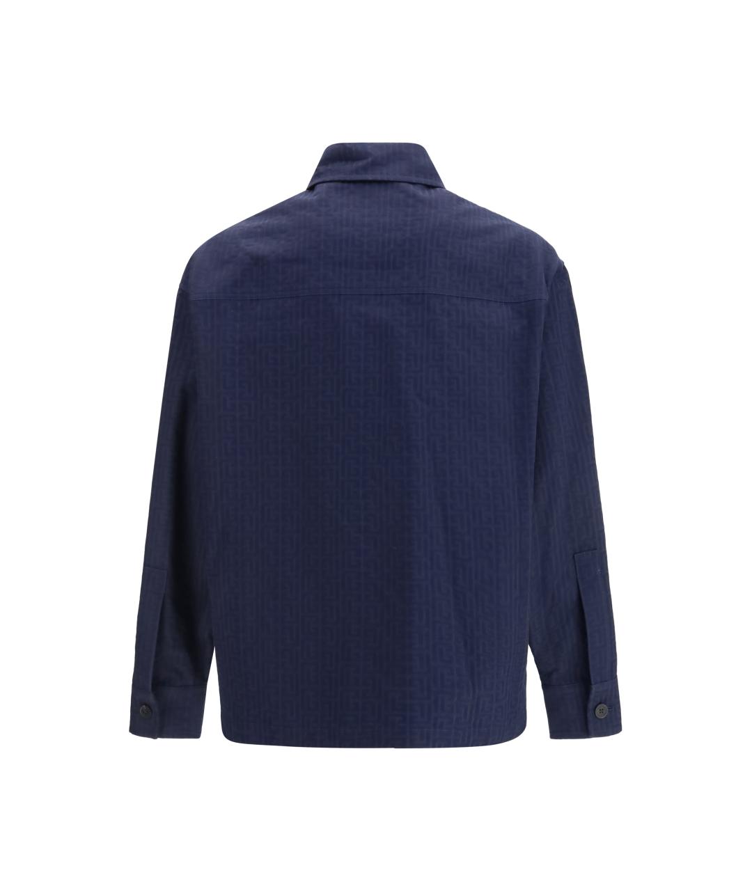 BALMAIN Темно-синяя хлопковая кэжуал рубашка, фото 2
