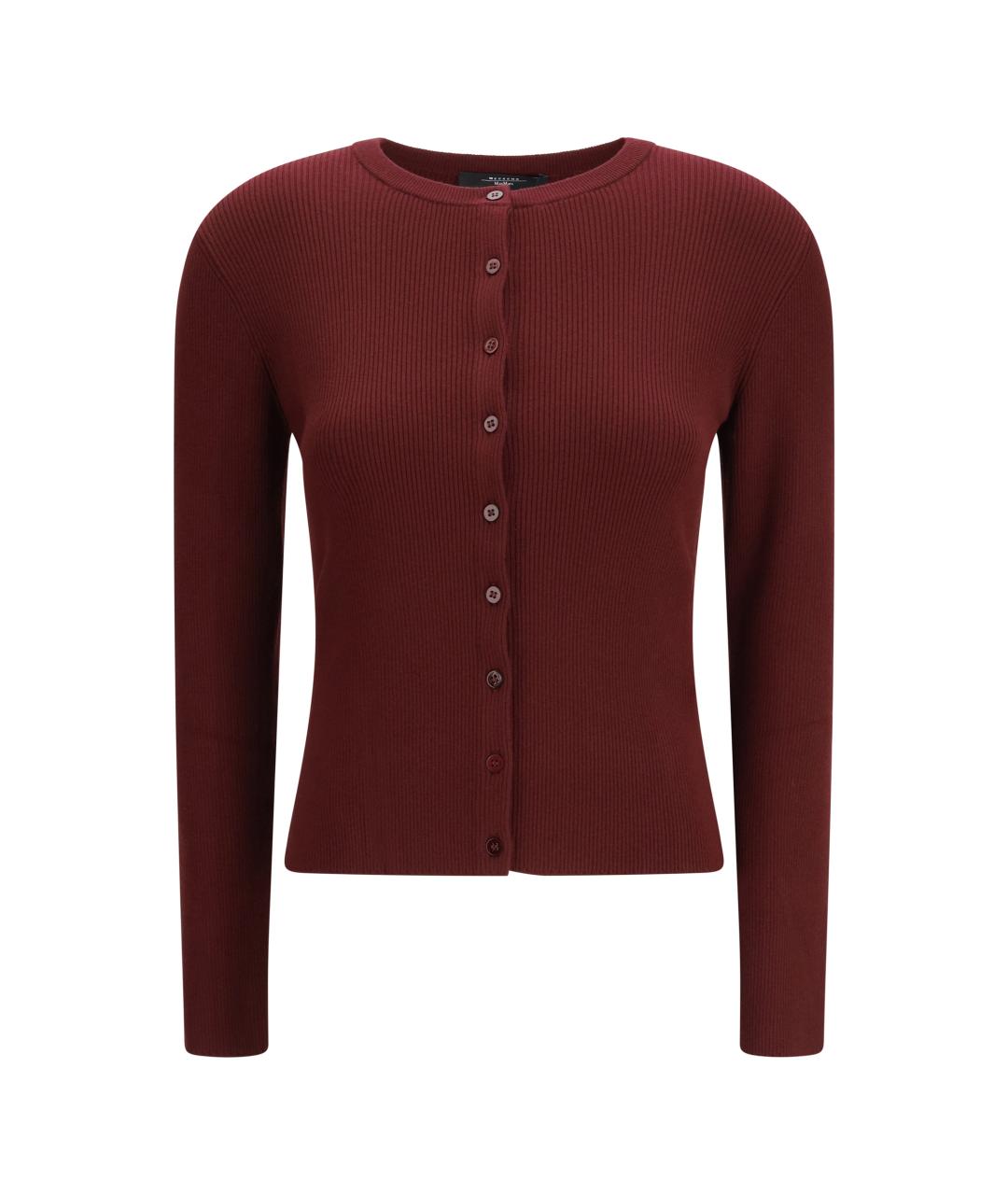 WEEKEND MAX MARA Бордовый вискозный кардиган, фото 1