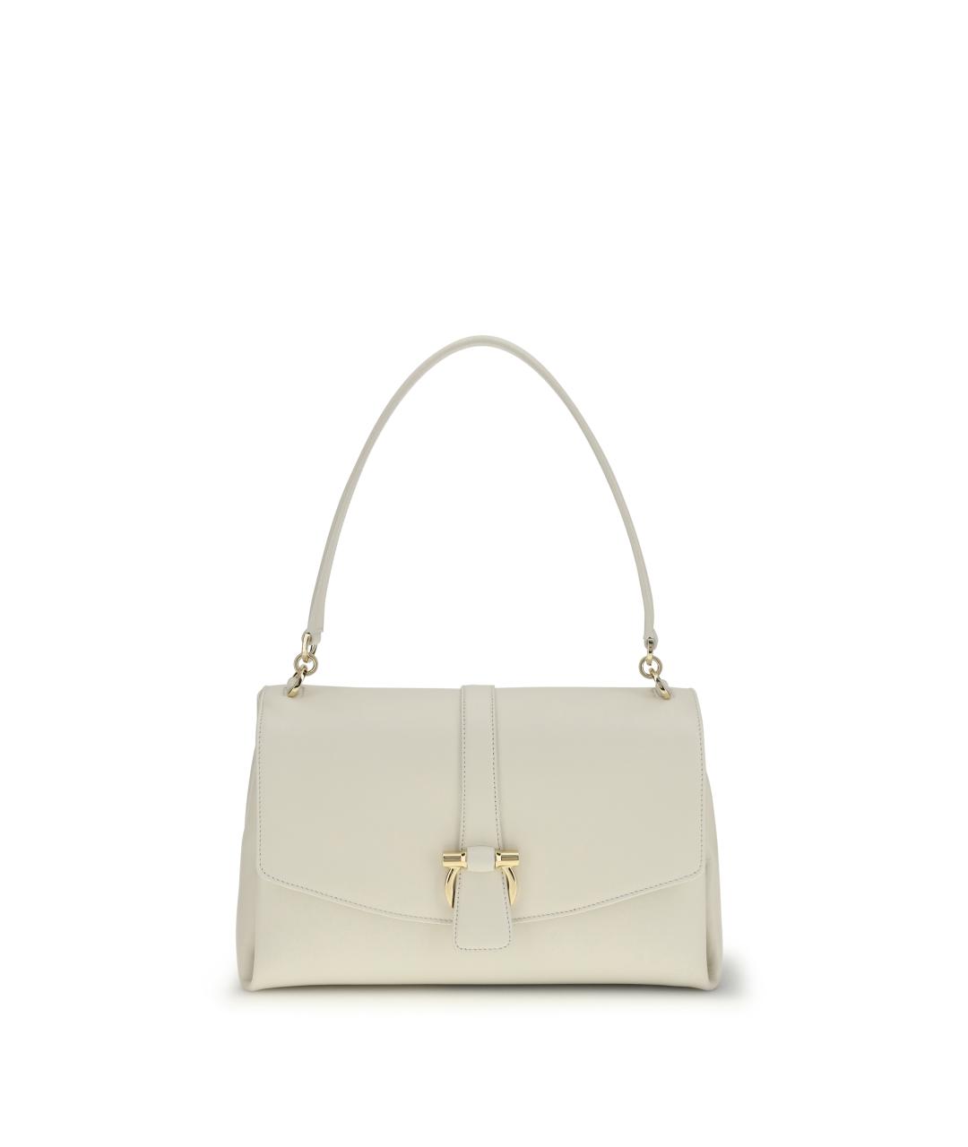 FERRAGAMO Белая кожаная сумка через плечо, фото 1