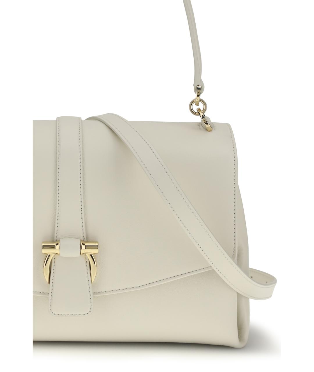 FERRAGAMO Белая кожаная сумка через плечо, фото 4